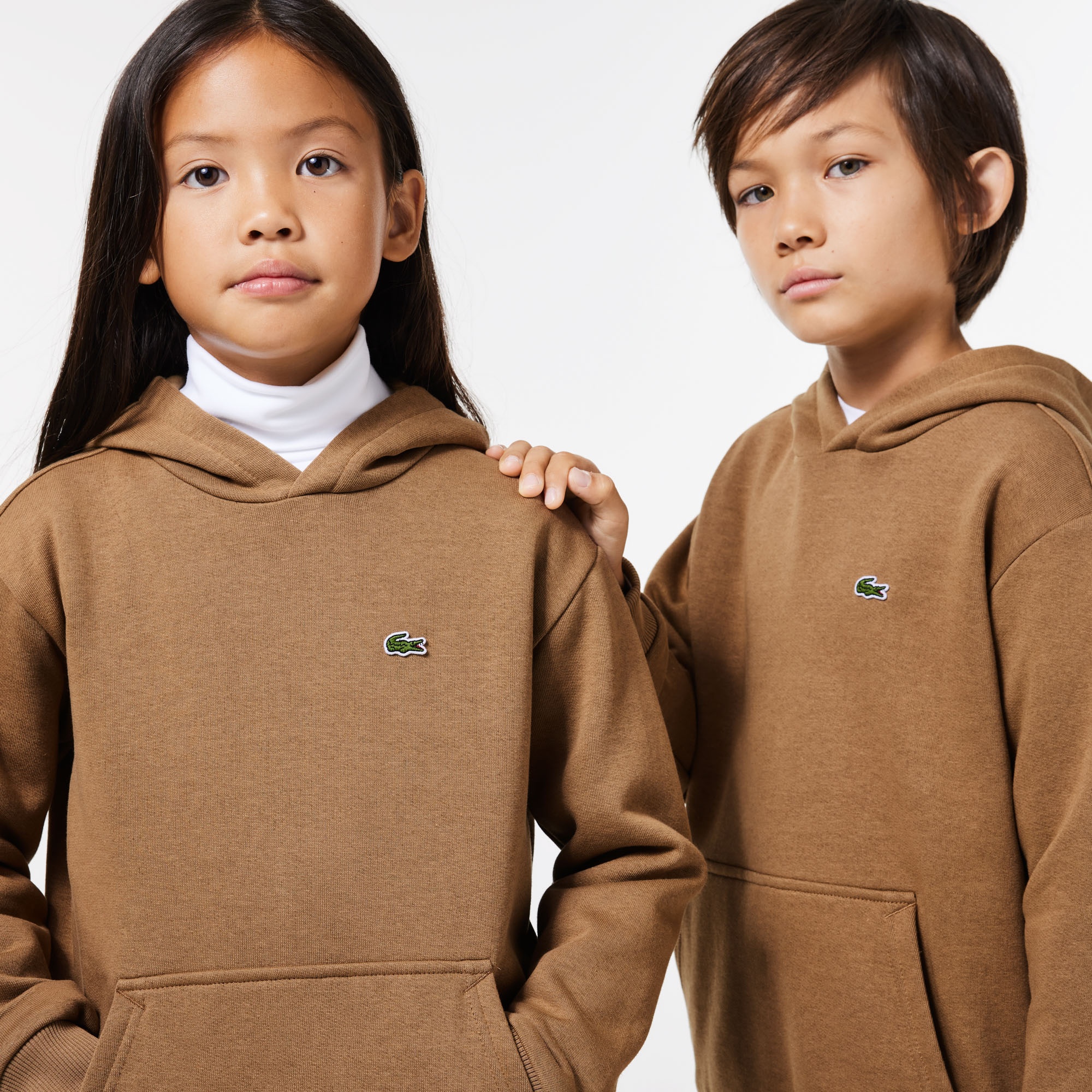 Lacoste Çocuk Kapüşonlu Kahverengi Sweatshirt