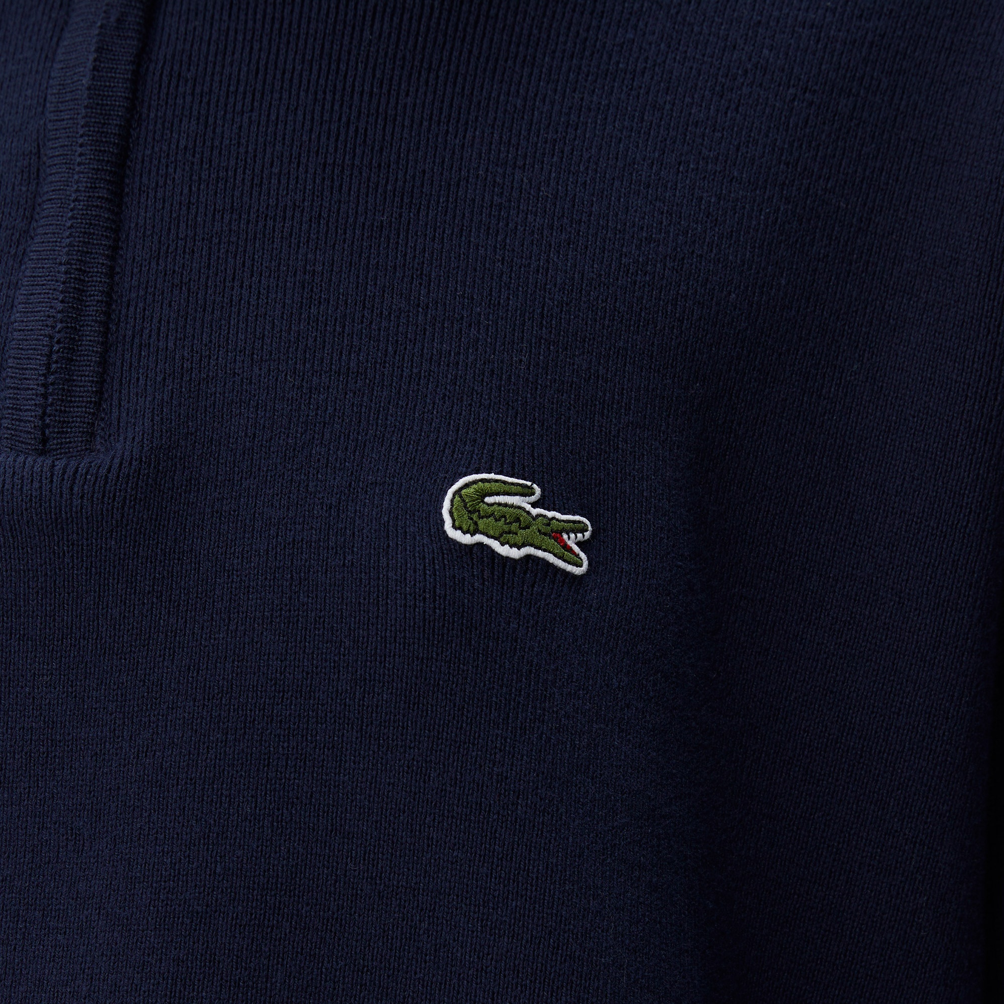 Lacoste Kadın Relaxed Fit Yarım Fermuarlı Lacivert Triko