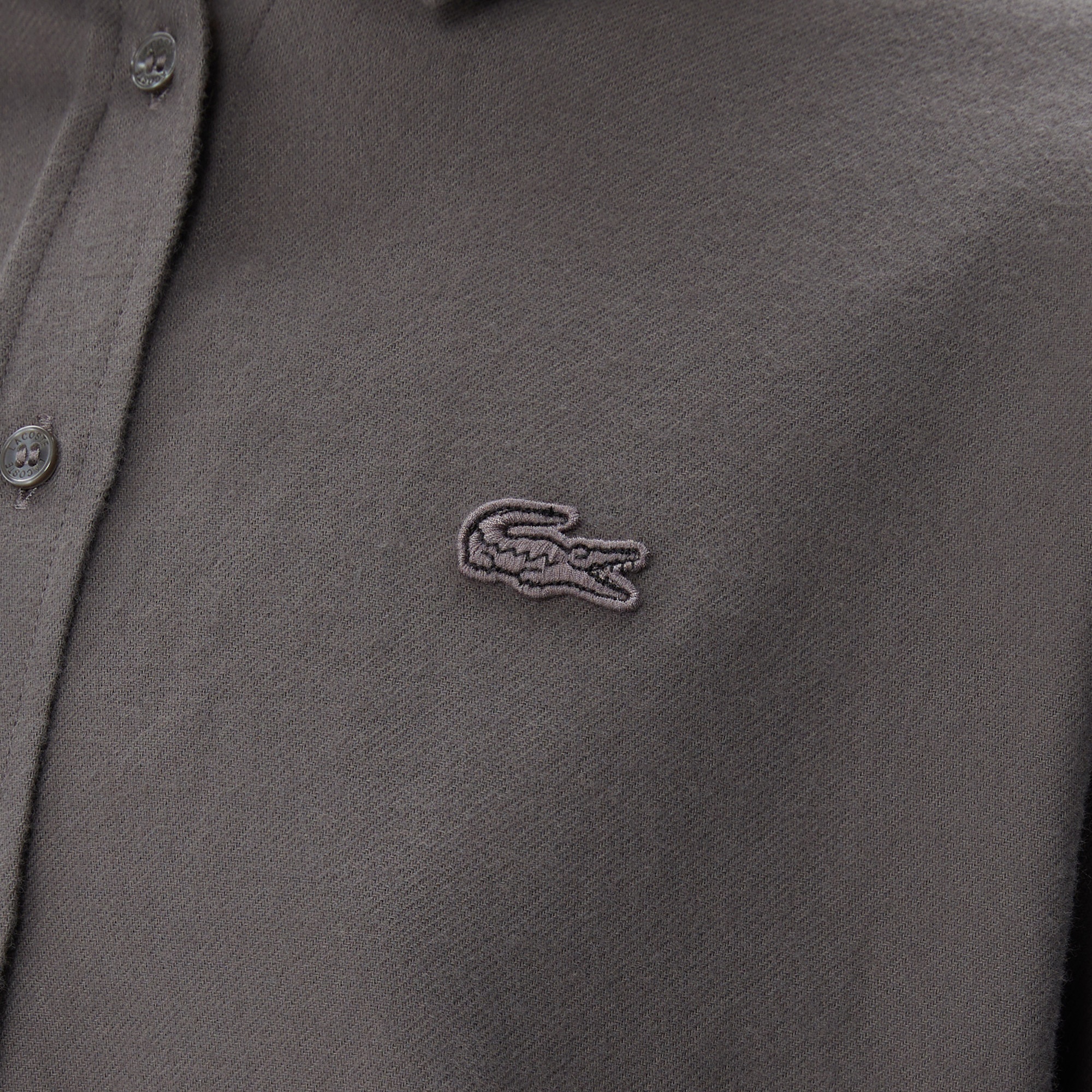 Lacoste Kadın Relaxed Fit Uzun Kollu Gri Gömlek