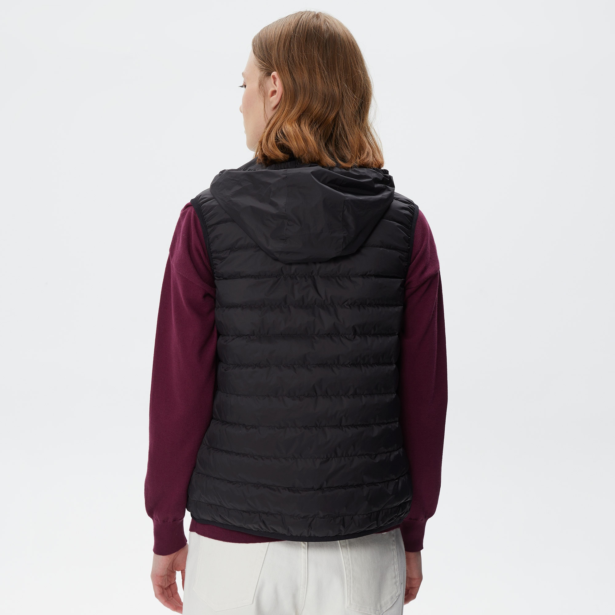 Lacoste Kadın Dik Yaka Kapitone Siyah Yelek