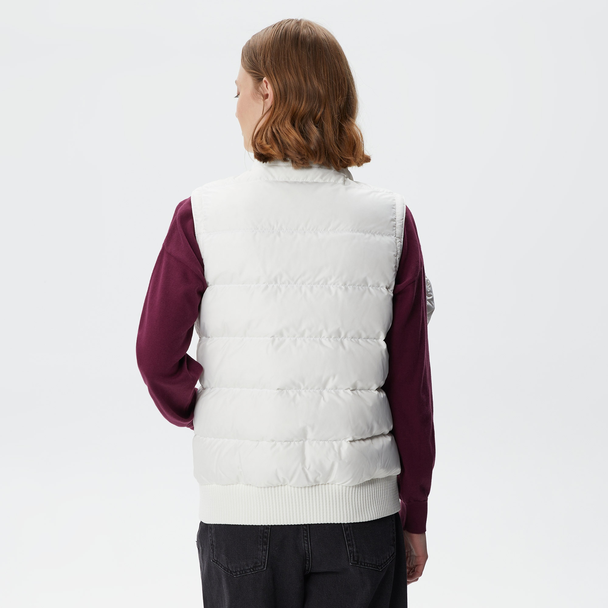 Lacoste Kadın Kapüşonlu Kapitone Beyaz Mont