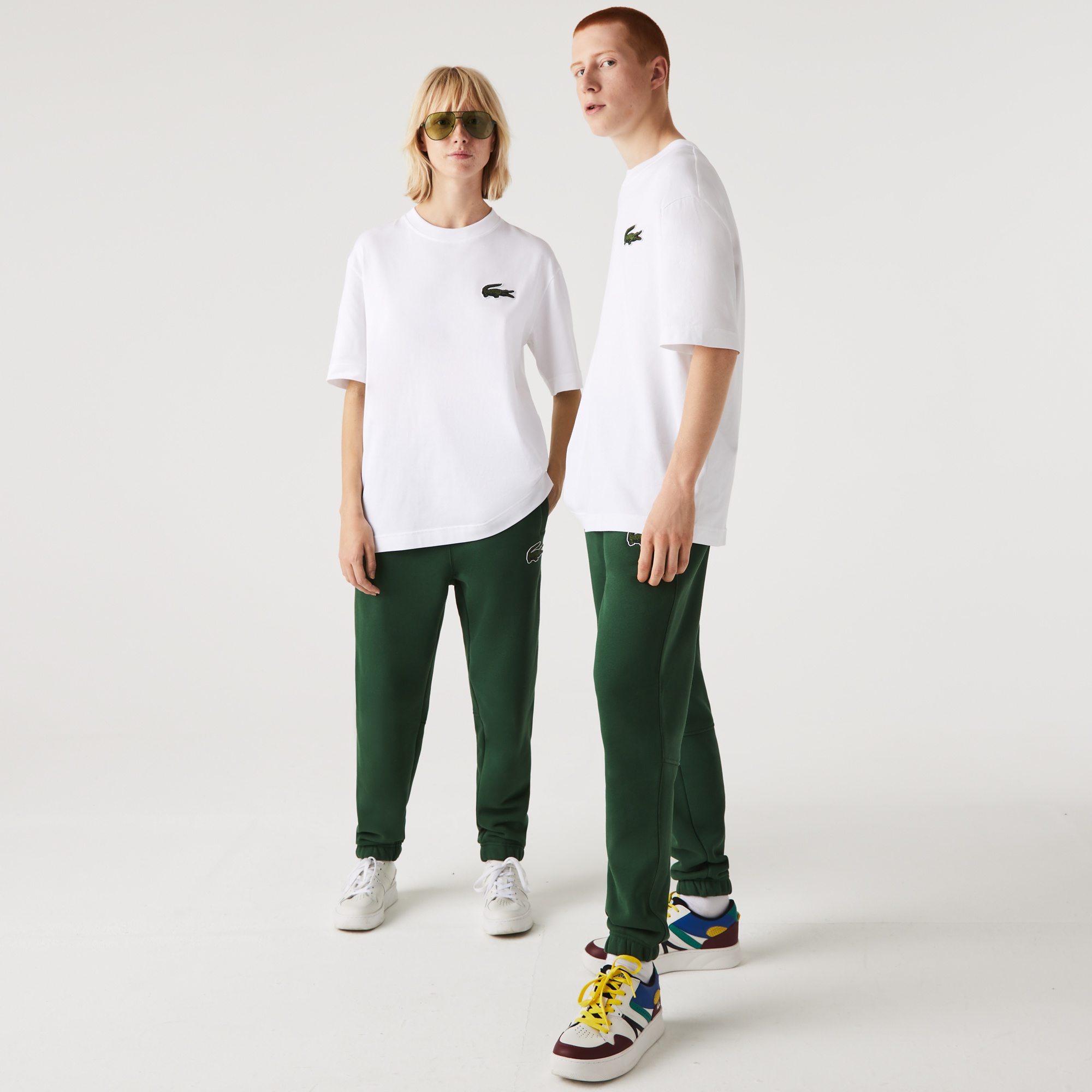 Lacoste Unisex Loose Fit Bisiklet Yaka Beyaz T-Shirt