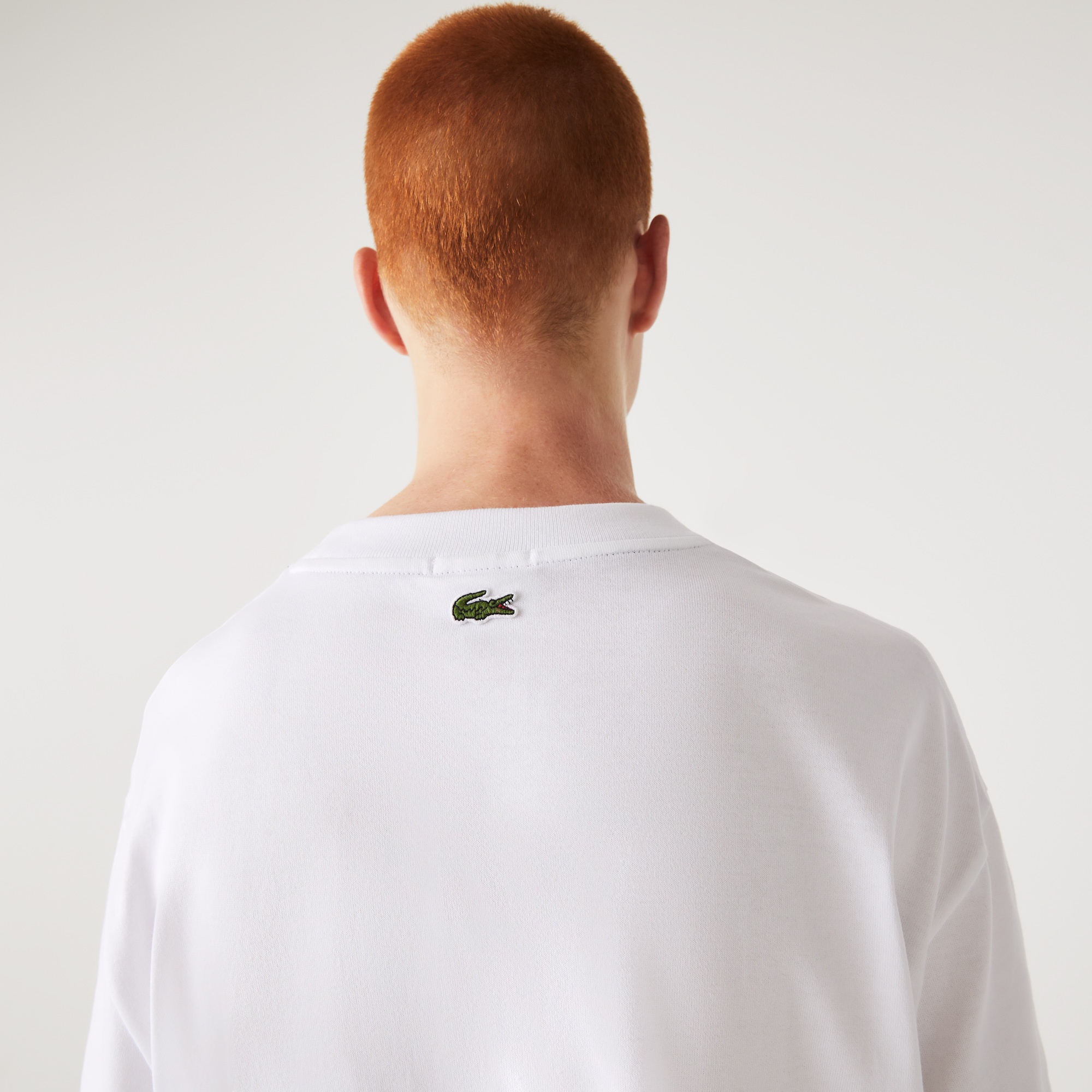 Lacoste Unisex Loose Fit Bisiklet Yaka Beyaz T-Shirt TH0062-001