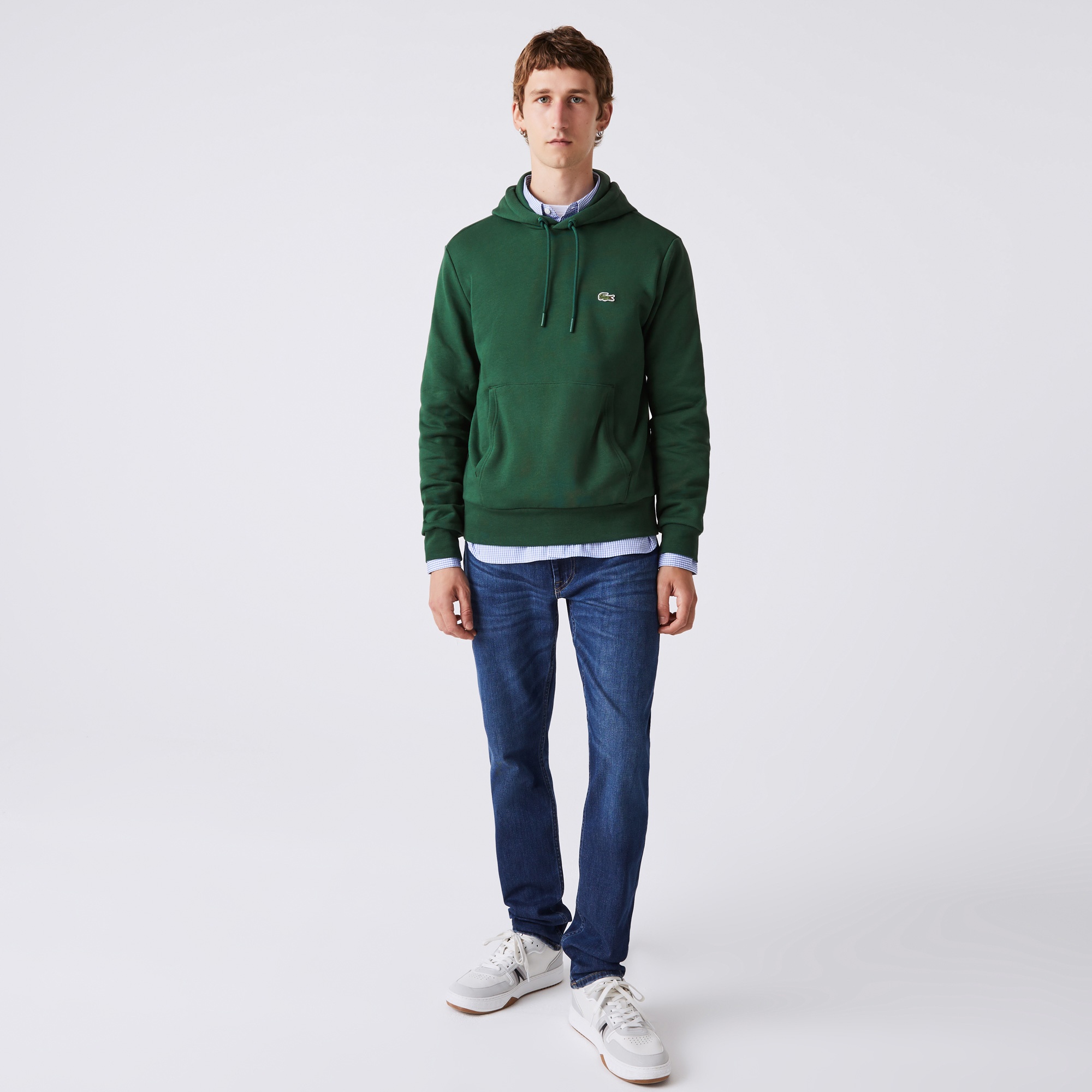 Lacoste Erkek Classic Fit Kapüşonlu Yeşil Sweatshirt
