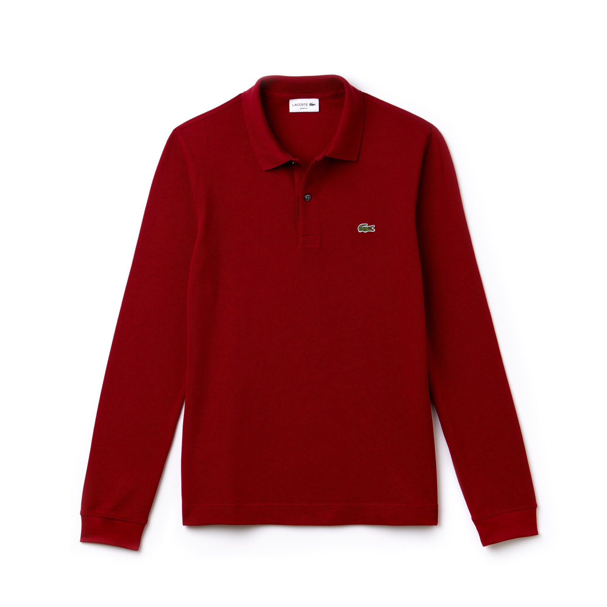 Lacoste L.12.12 Erkek Slim Fit Uzun Kollu Bordo Polo