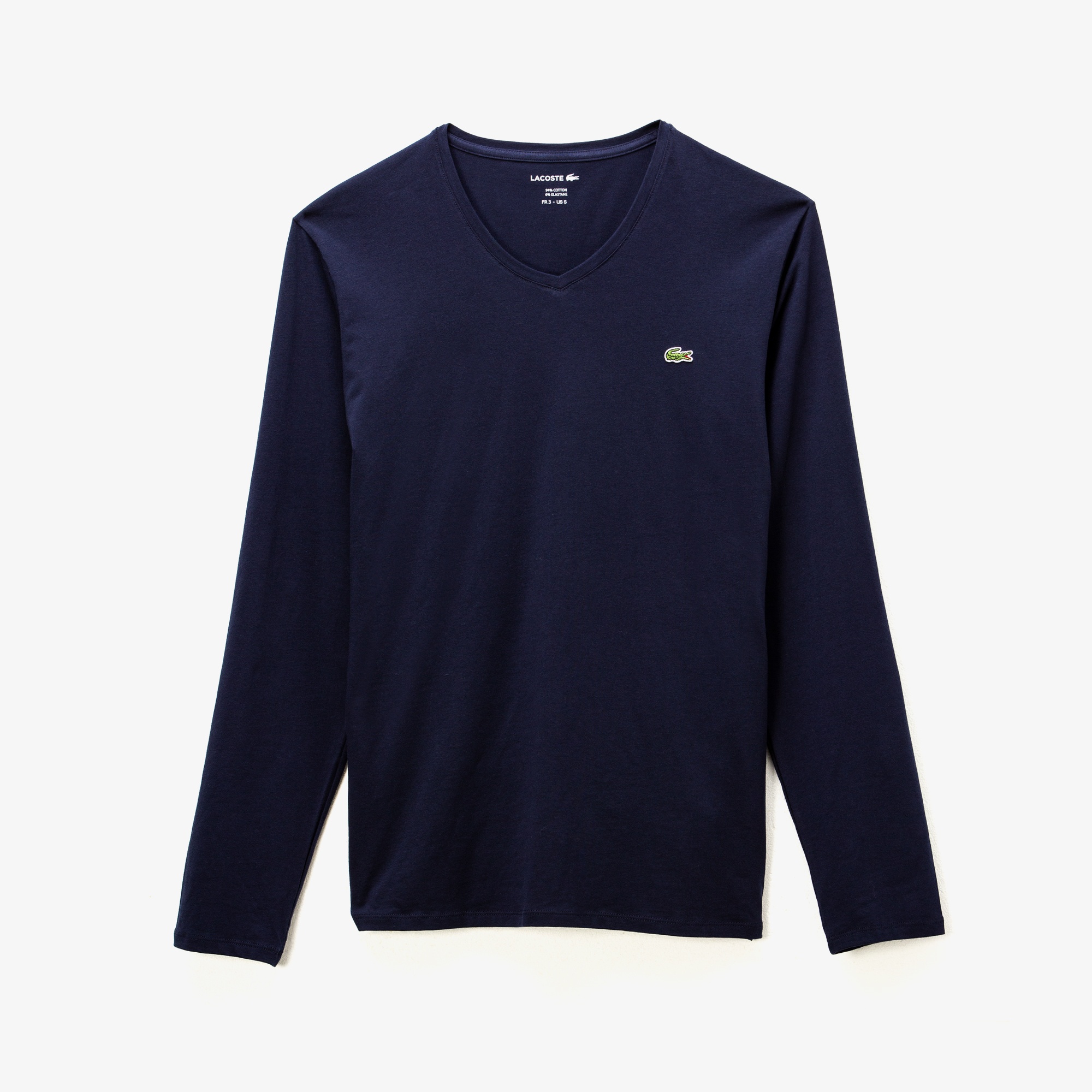 Lacoste Erkek Regular Fit Uzun Kollu V Yaka Lacivert T-Shirt