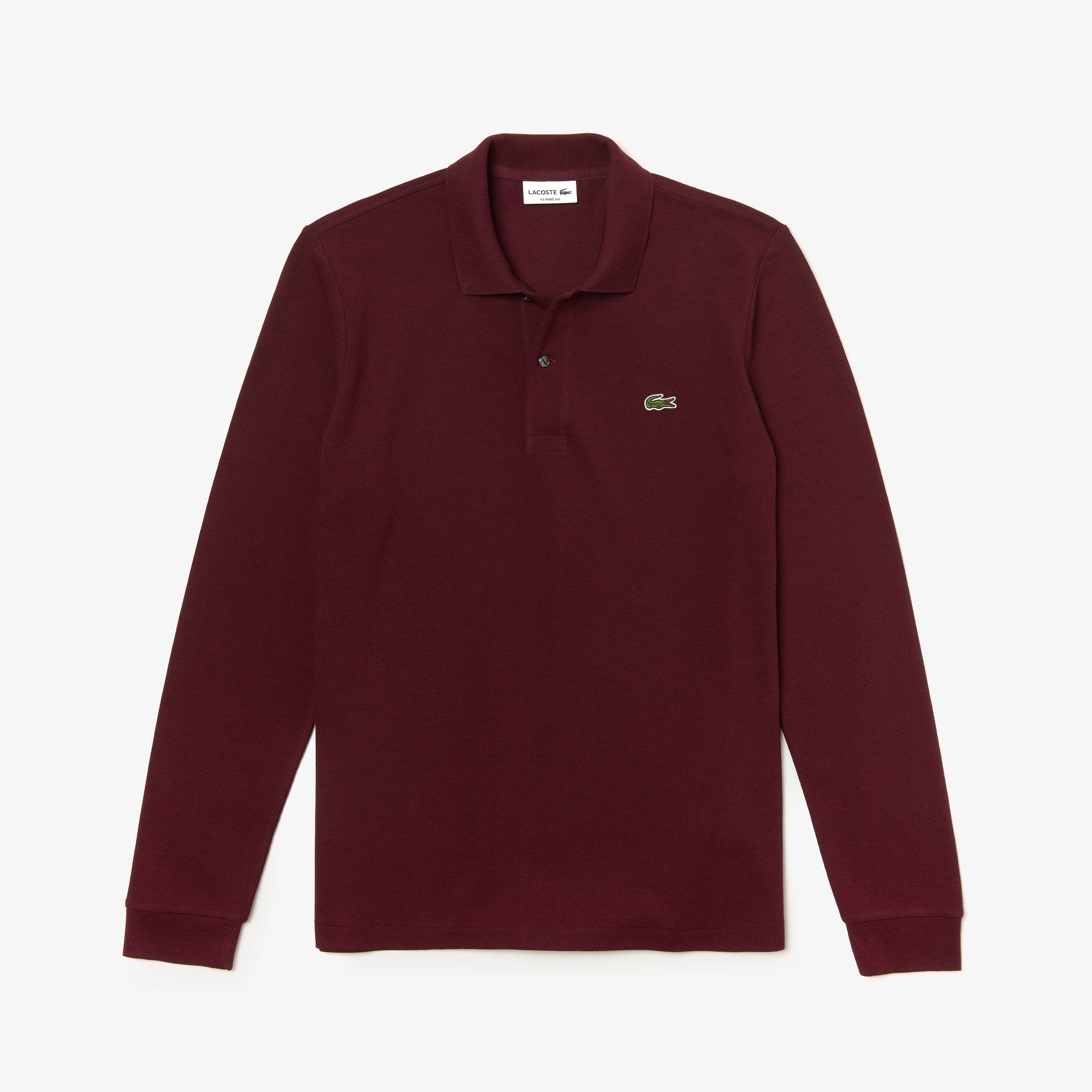 Lacoste Erkek Classic Fit Uzun Kollu Marl L.12.12 Bordo Polo