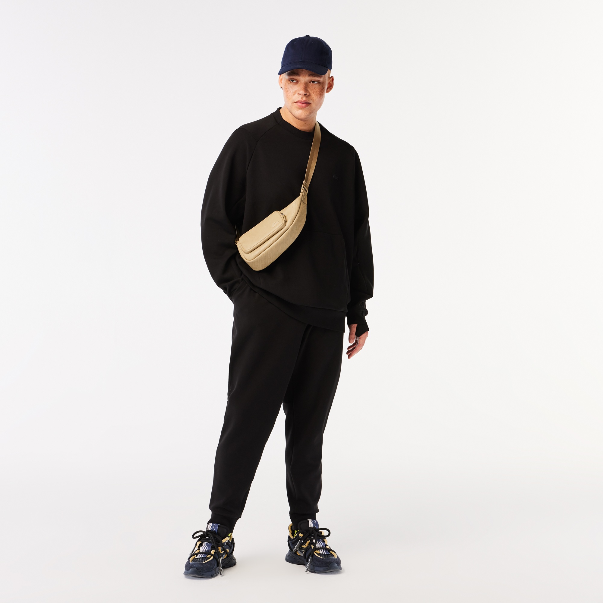 Lacoste Erkek Classic Fit Bisiklet Yaka Siyah Sweatshirt