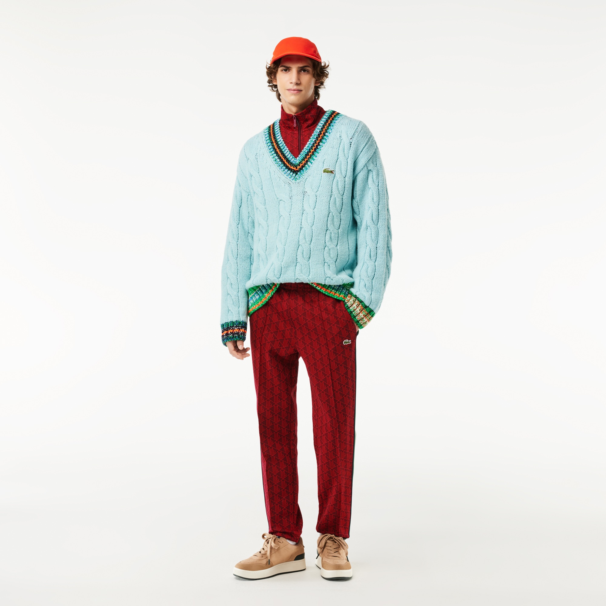 Lacoste Erkek Regular Fit Monogram Kırmızı Eşofman Altı