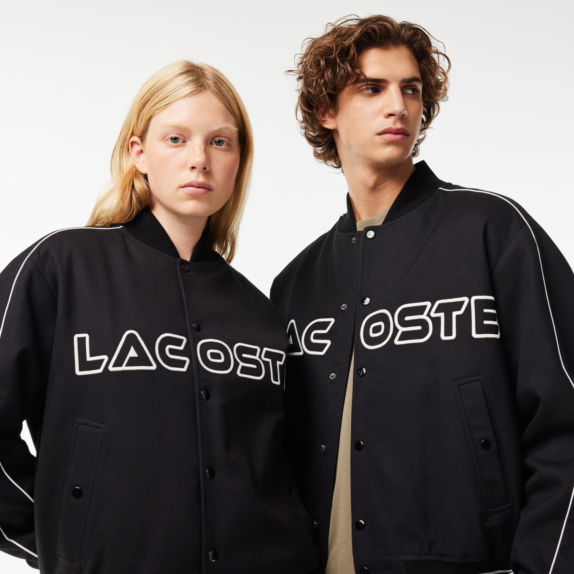 Lacoste Neo Heritage Unisex Dik Yaka Baskılı Siyah Mont