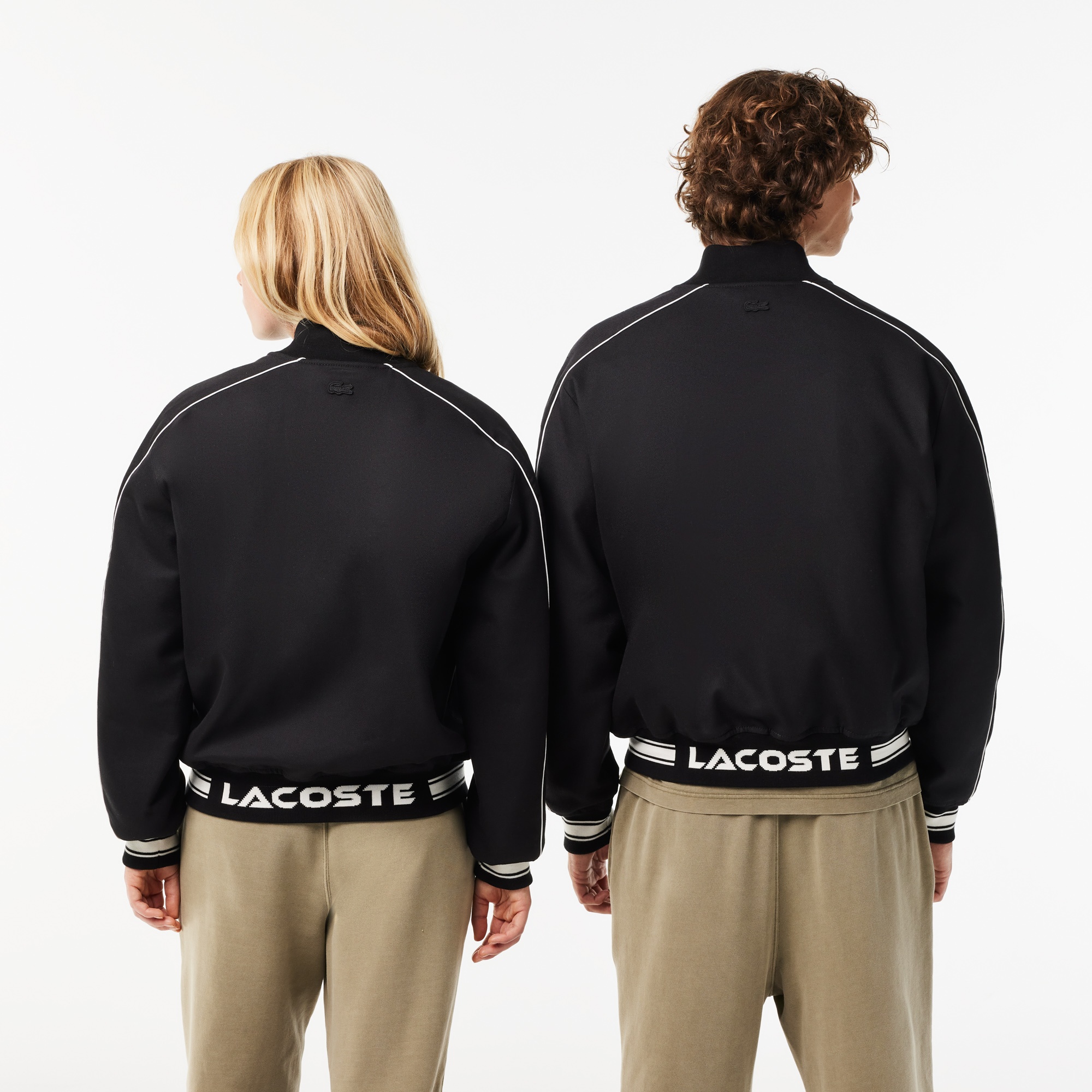 Lacoste Neo Heritage Unisex Dik Yaka Baskılı Siyah Mont
