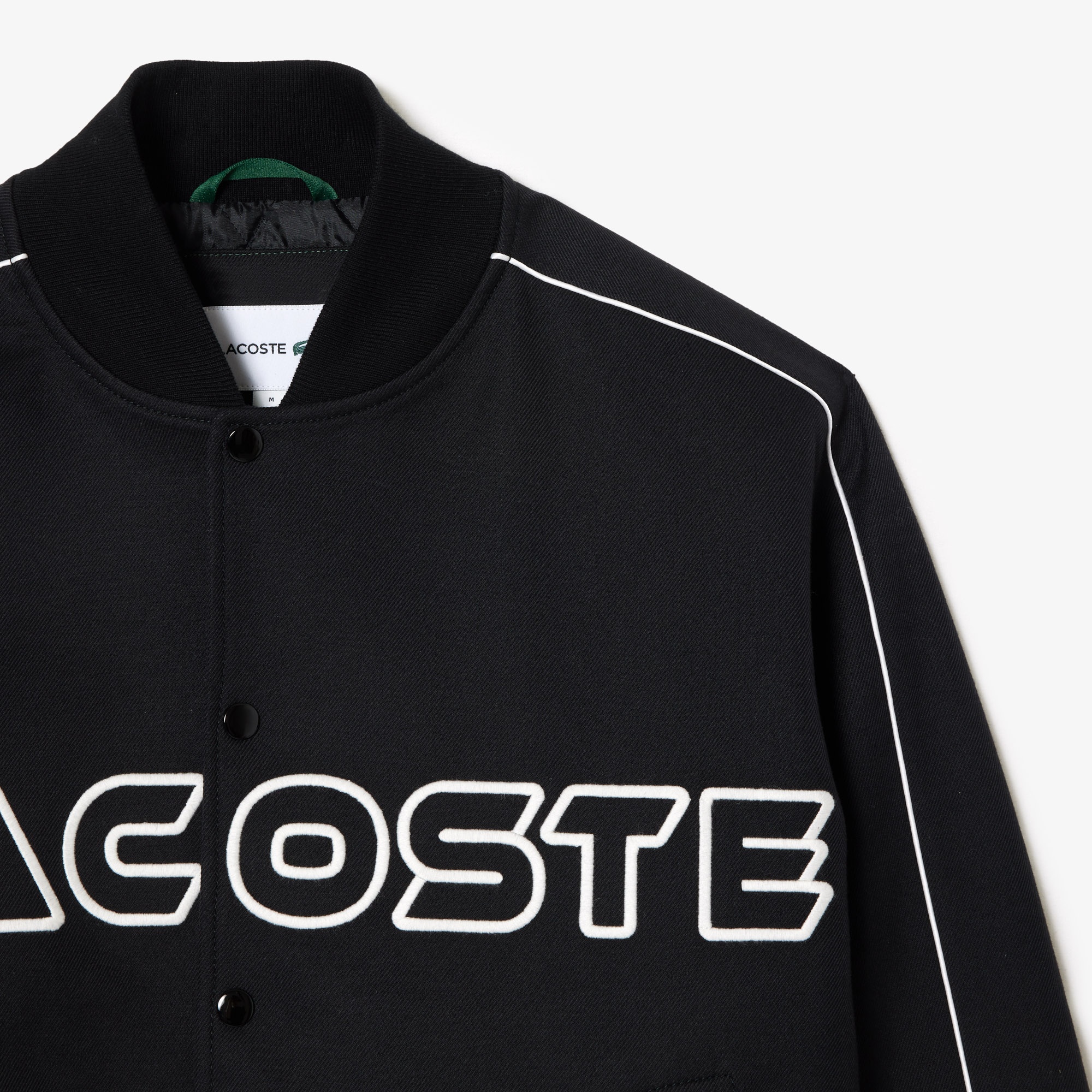Lacoste Neo Heritage Unisex Dik Yaka Baskılı Siyah Mont