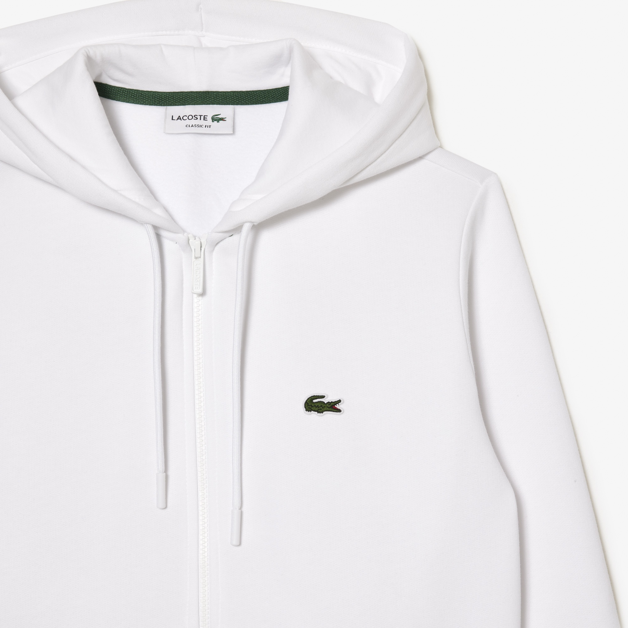 Lacoste Erkek Classic Fit Fermuarlı Beyaz Sweatshirt