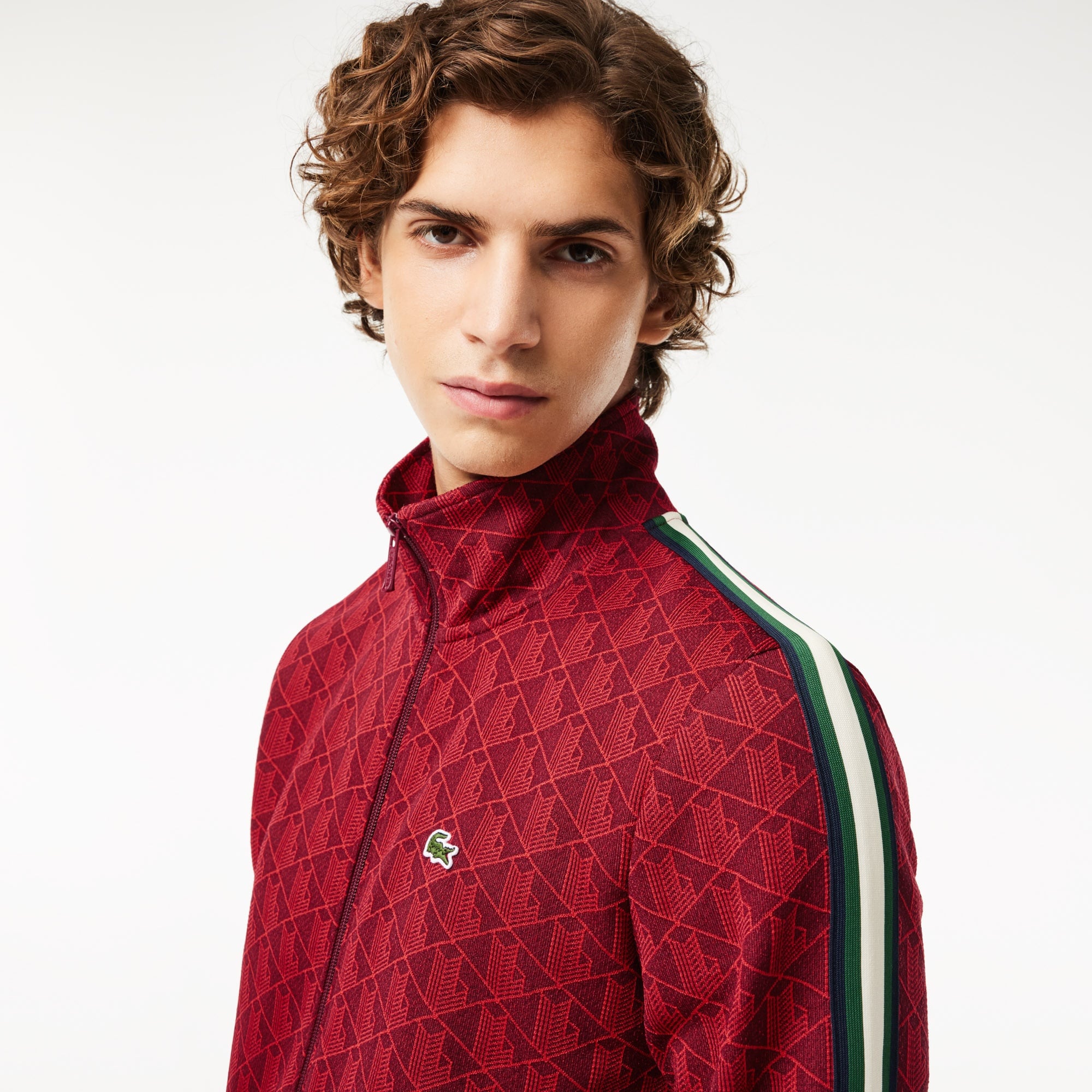 Lacoste Erkek Regular Fit Fermuarlı Monogram Kırmızı Sweatshirt