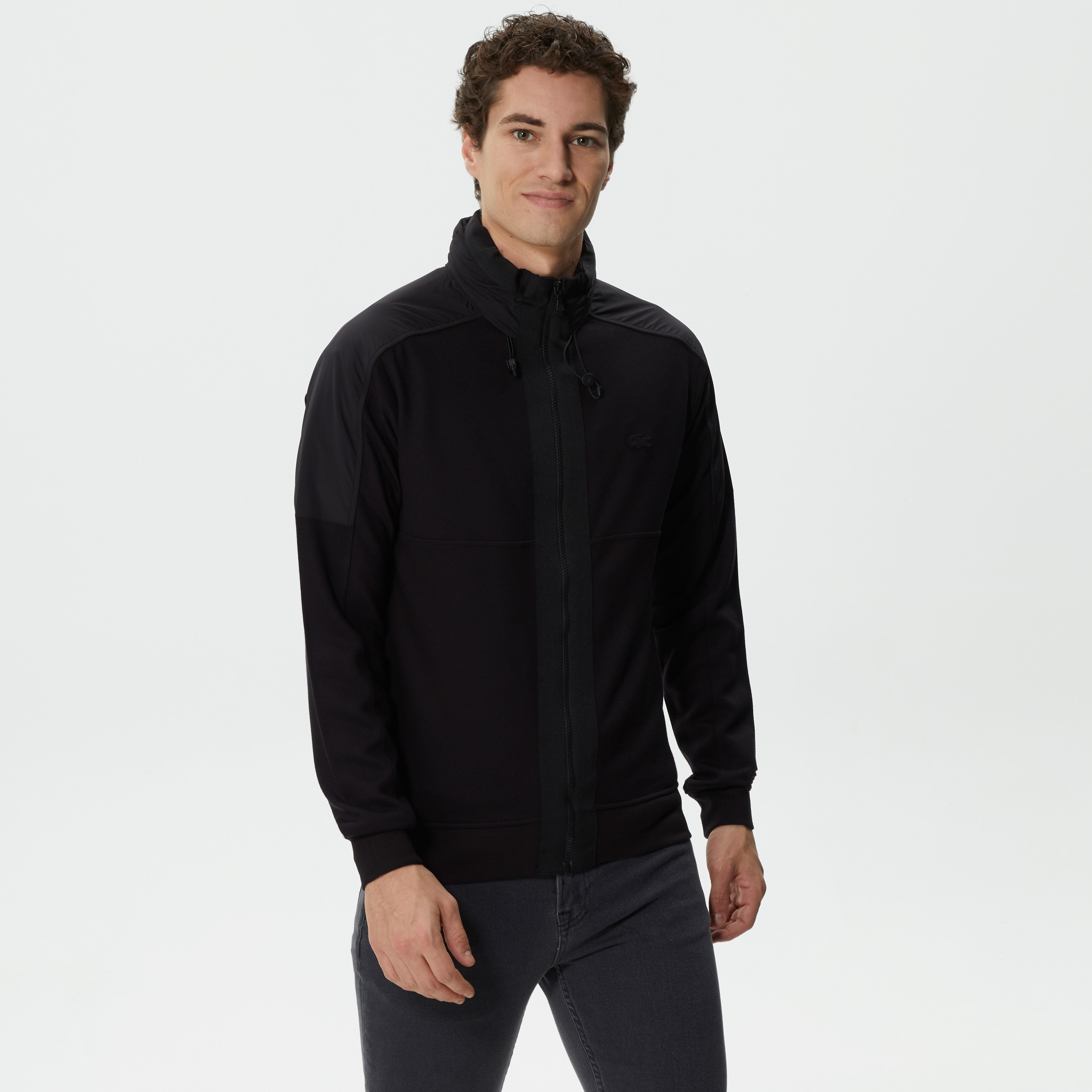 Lacoste Erkek Regular Fit Fermuarlı Siyah Sweatshirt