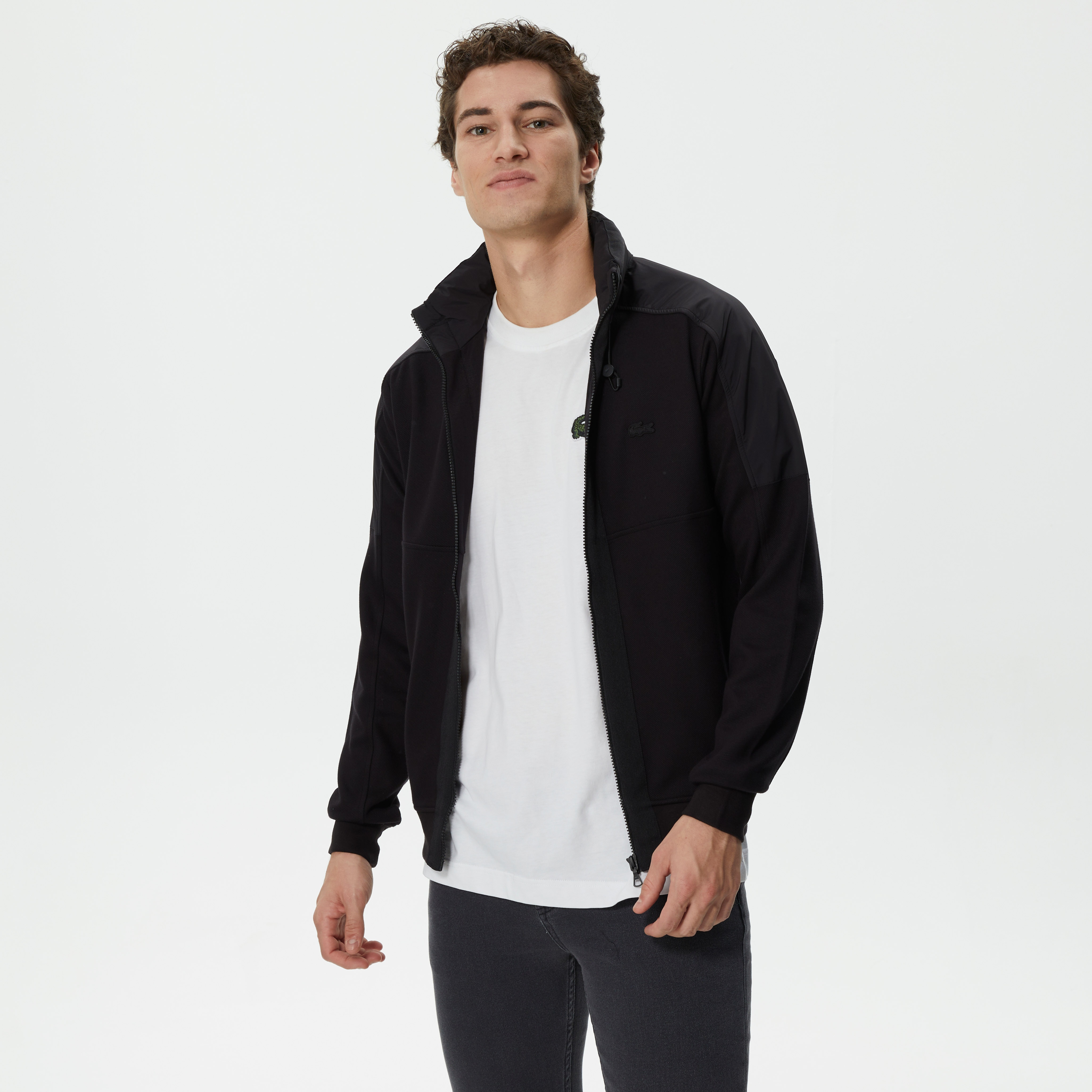 Lacoste Erkek Regular Fit Fermuarlı Siyah Sweatshirt
