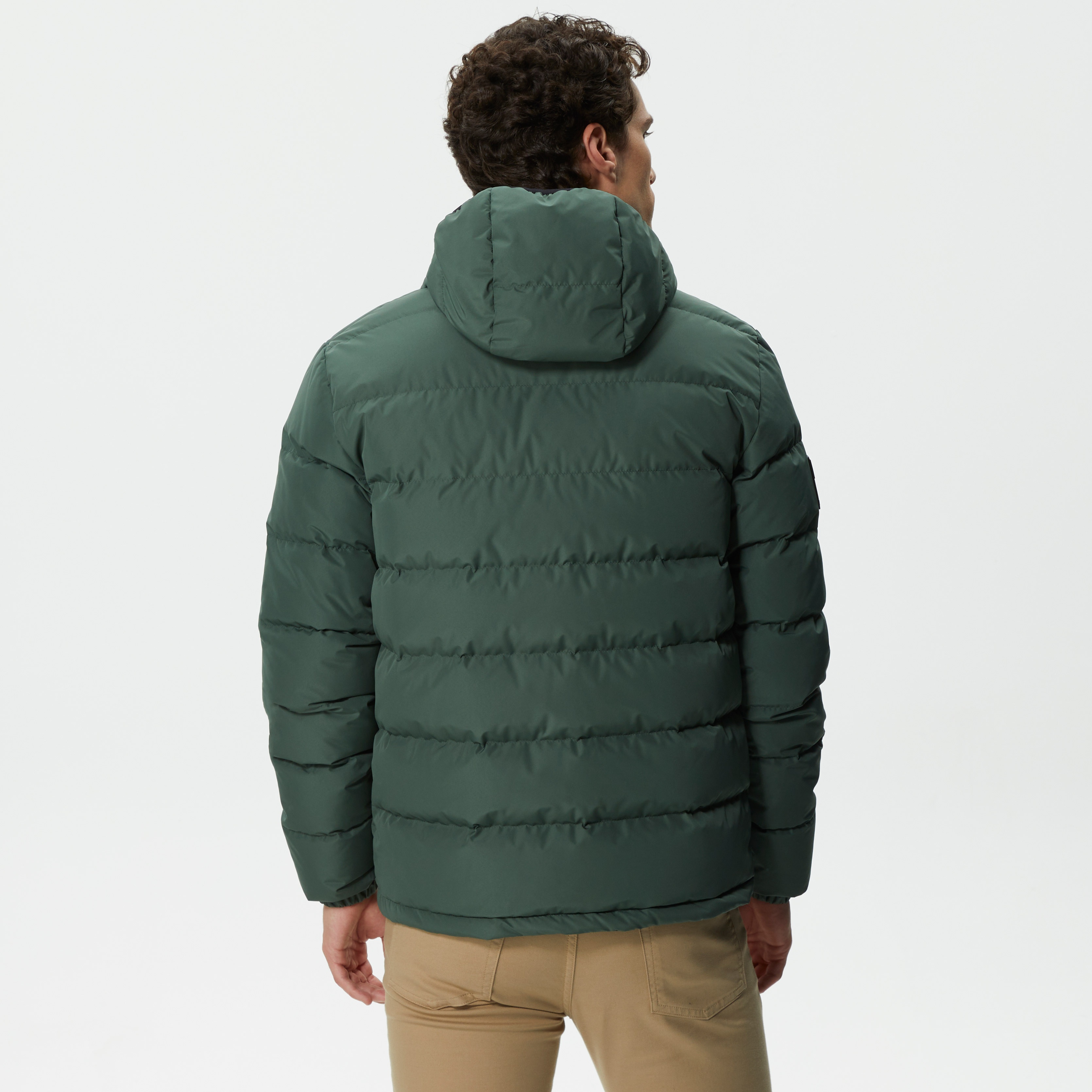 Lacoste Erkek Kapüşonlu Kapitone Haki Mont