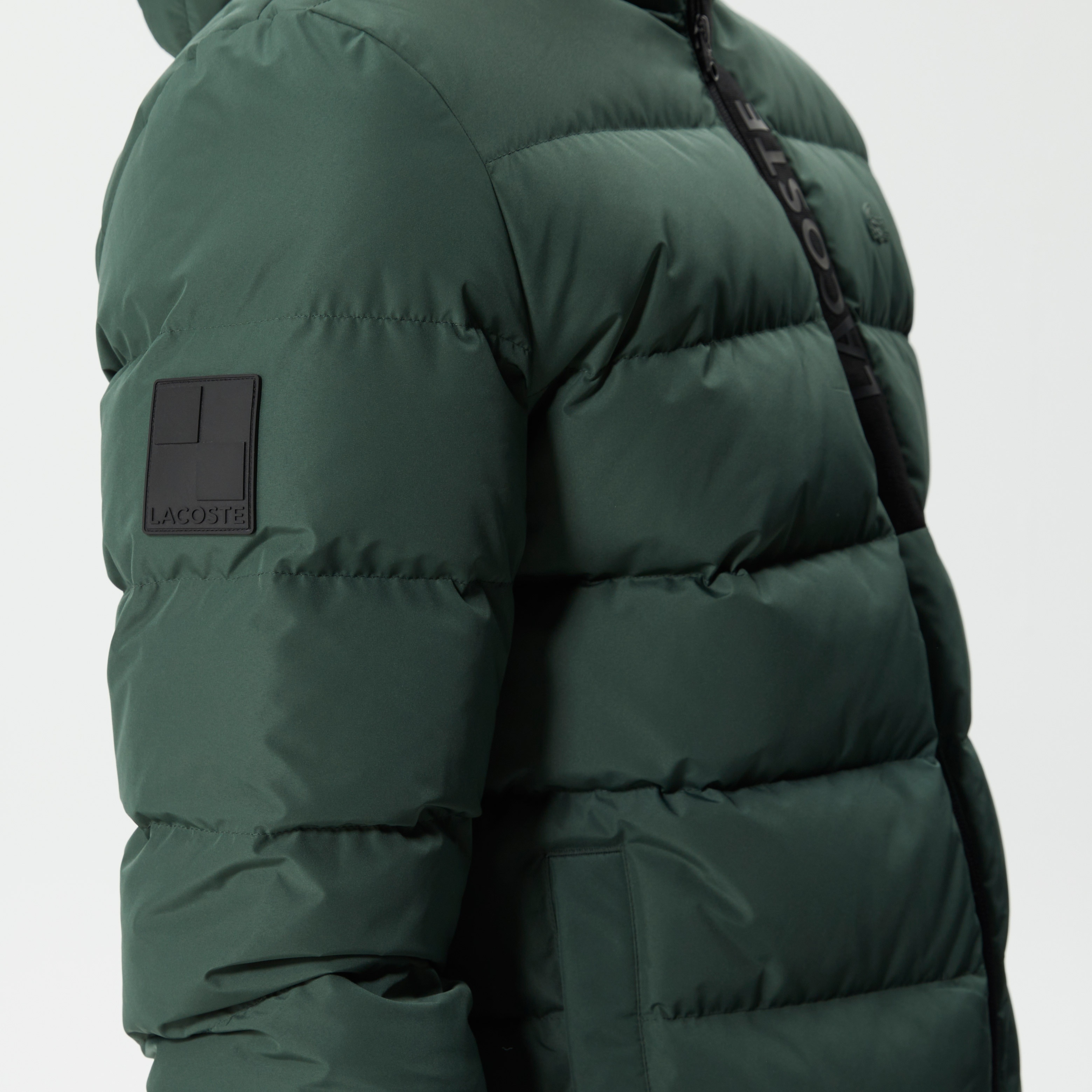 Lacoste Erkek Kapüşonlu Kapitone Haki Mont