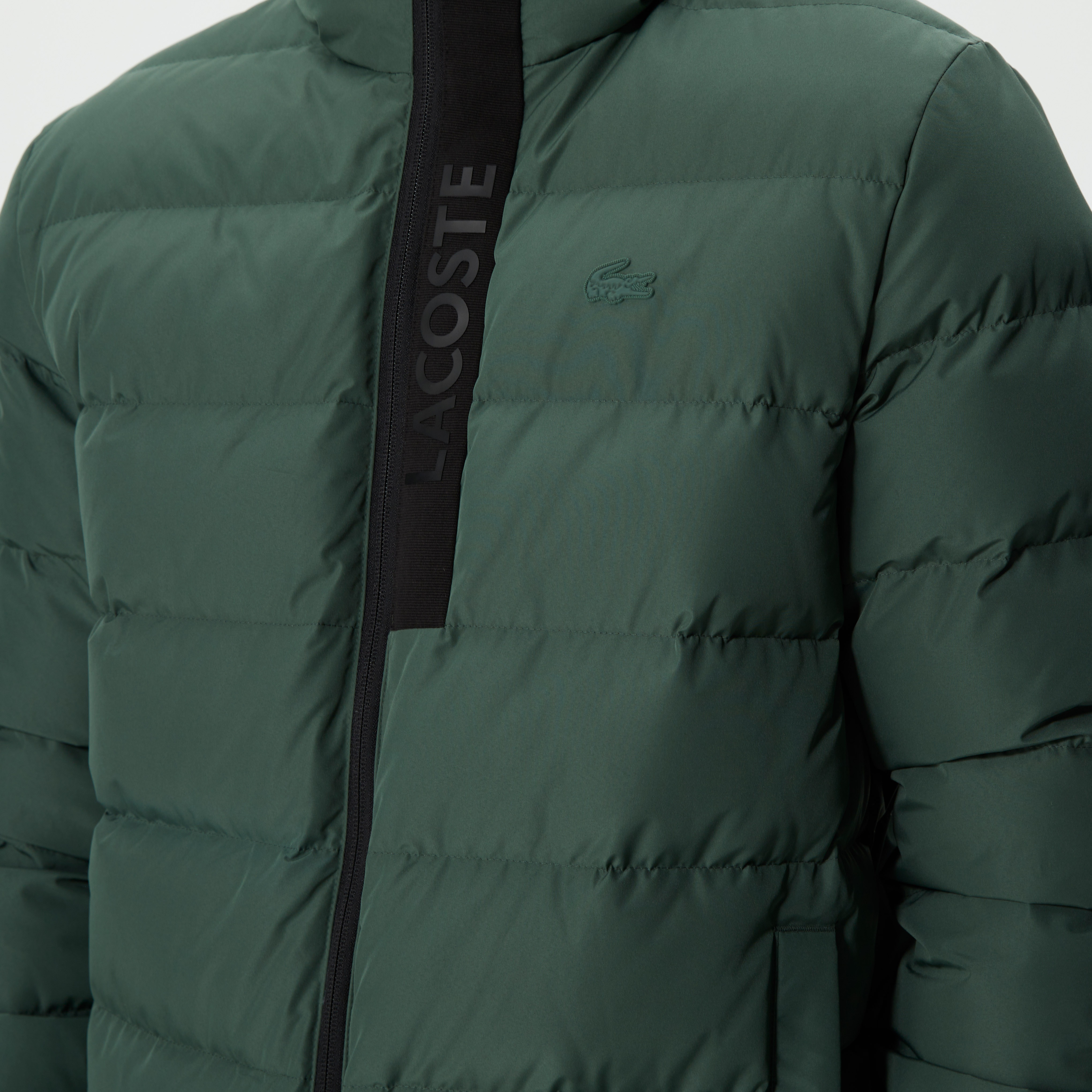 Lacoste Erkek Kapüşonlu Kapitone Haki Mont