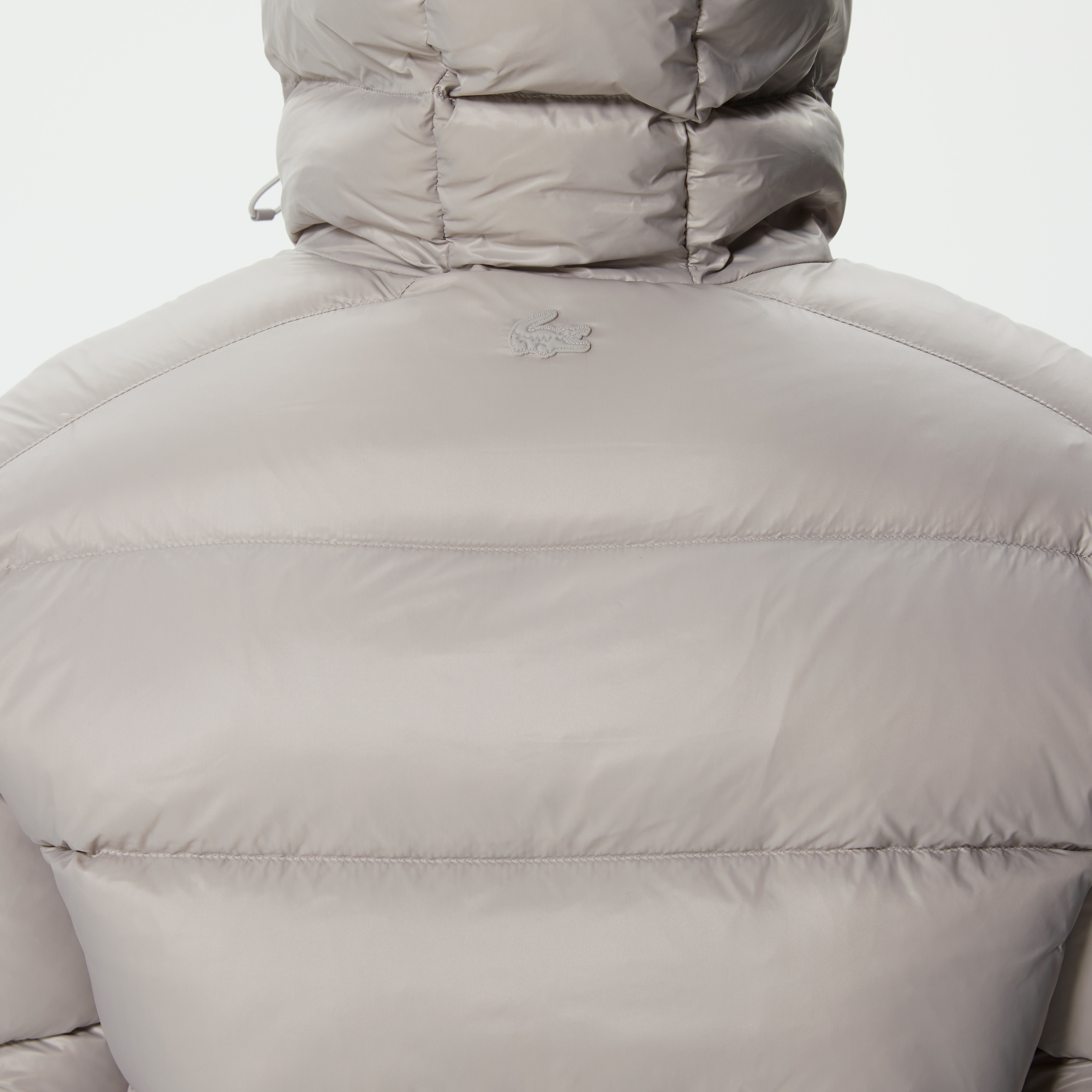 Lacoste Erkek Kapüşonlu Kapitone Gri Mont