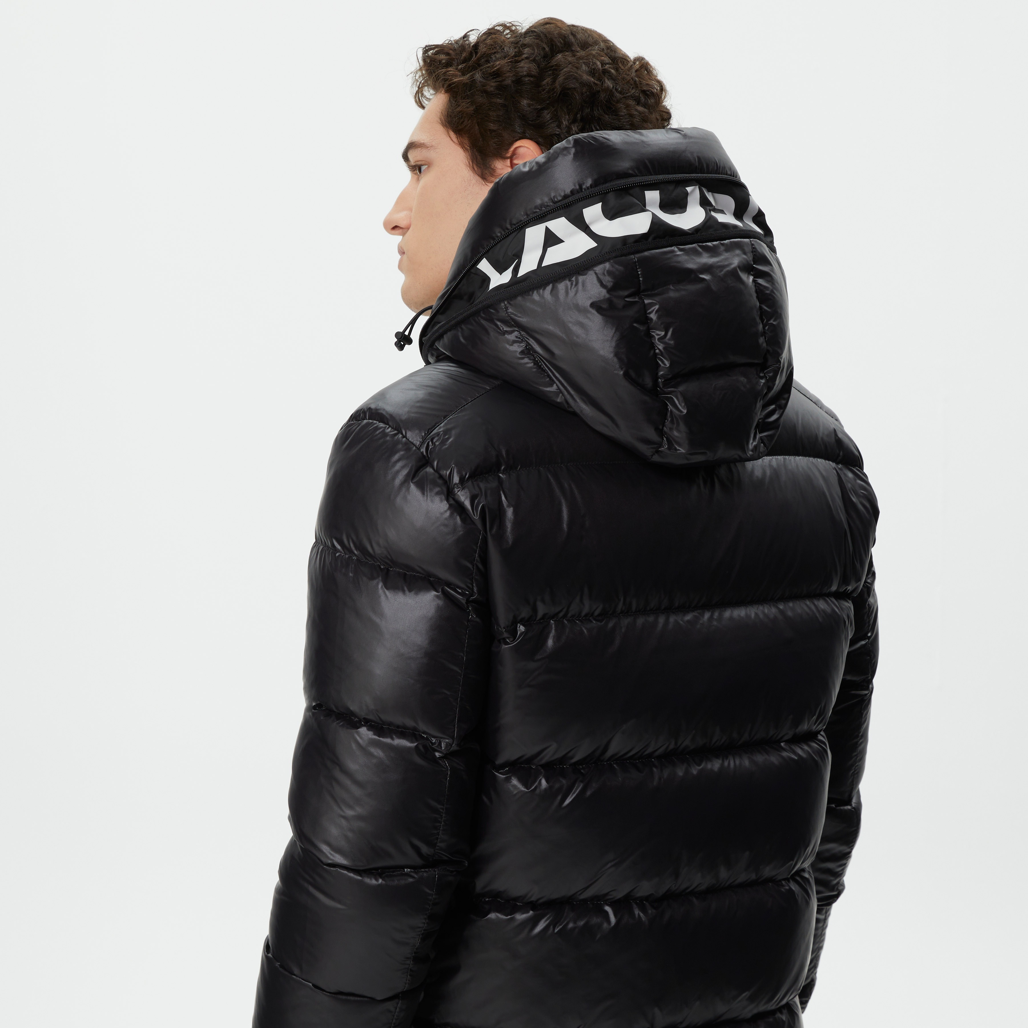 Lacoste Erkek Kapüşonlu Kapitone Siyah Mont