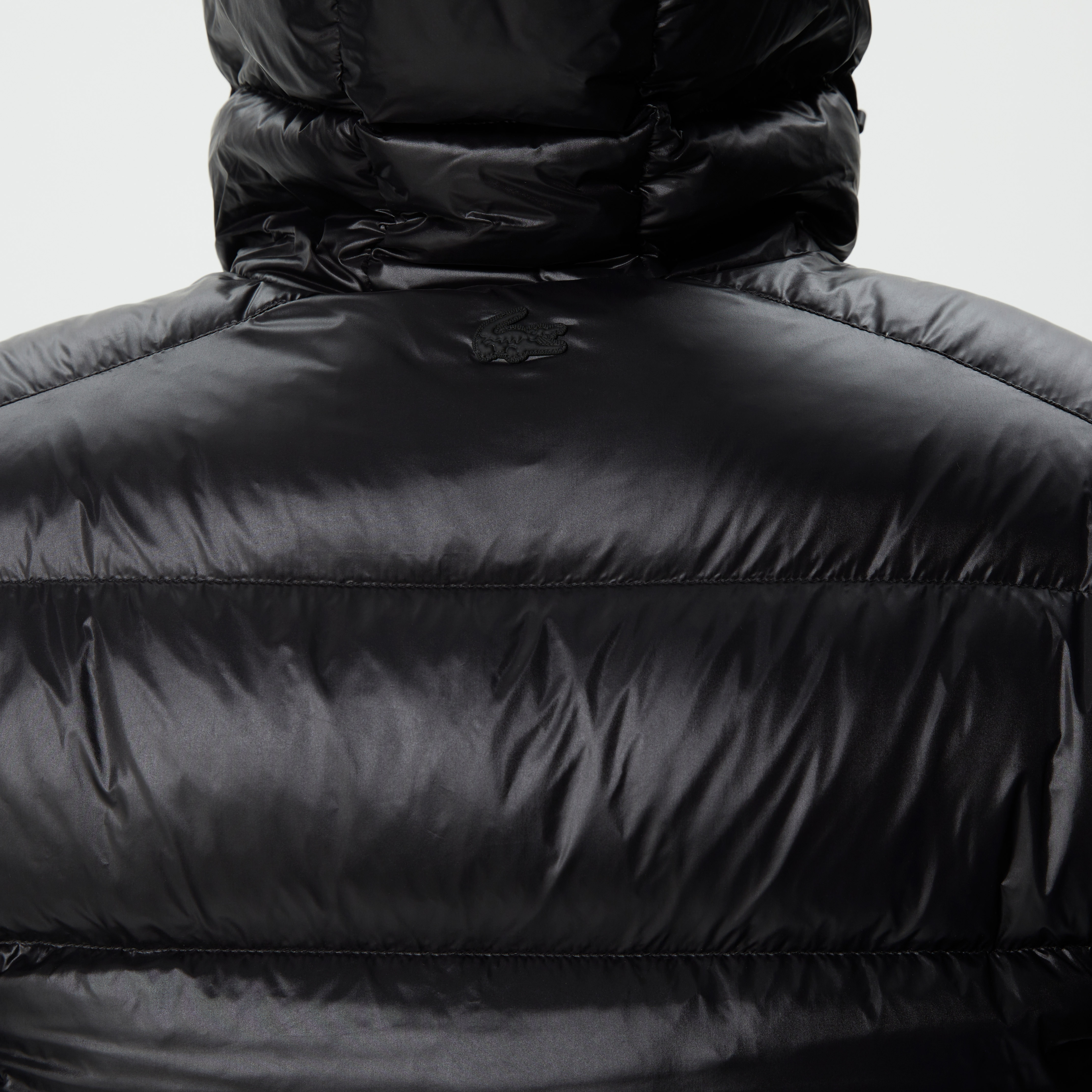 Lacoste Erkek Kapüşonlu Kapitone Siyah Mont