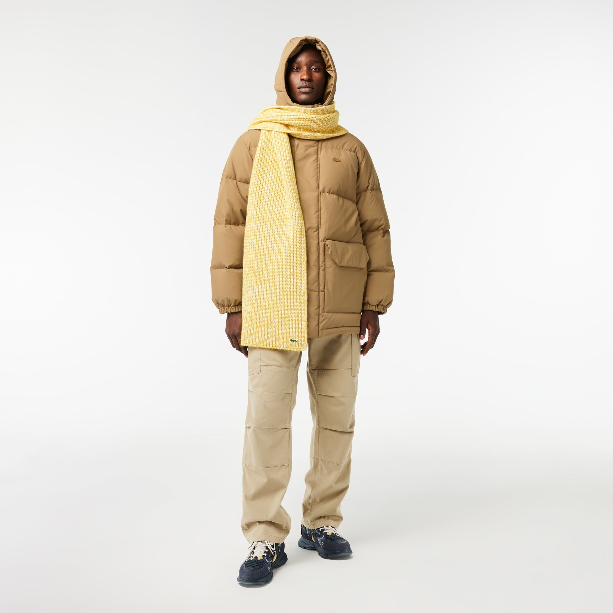 Lacoste Erkek Kapüşonlu Kapitone Kahverengi Mont