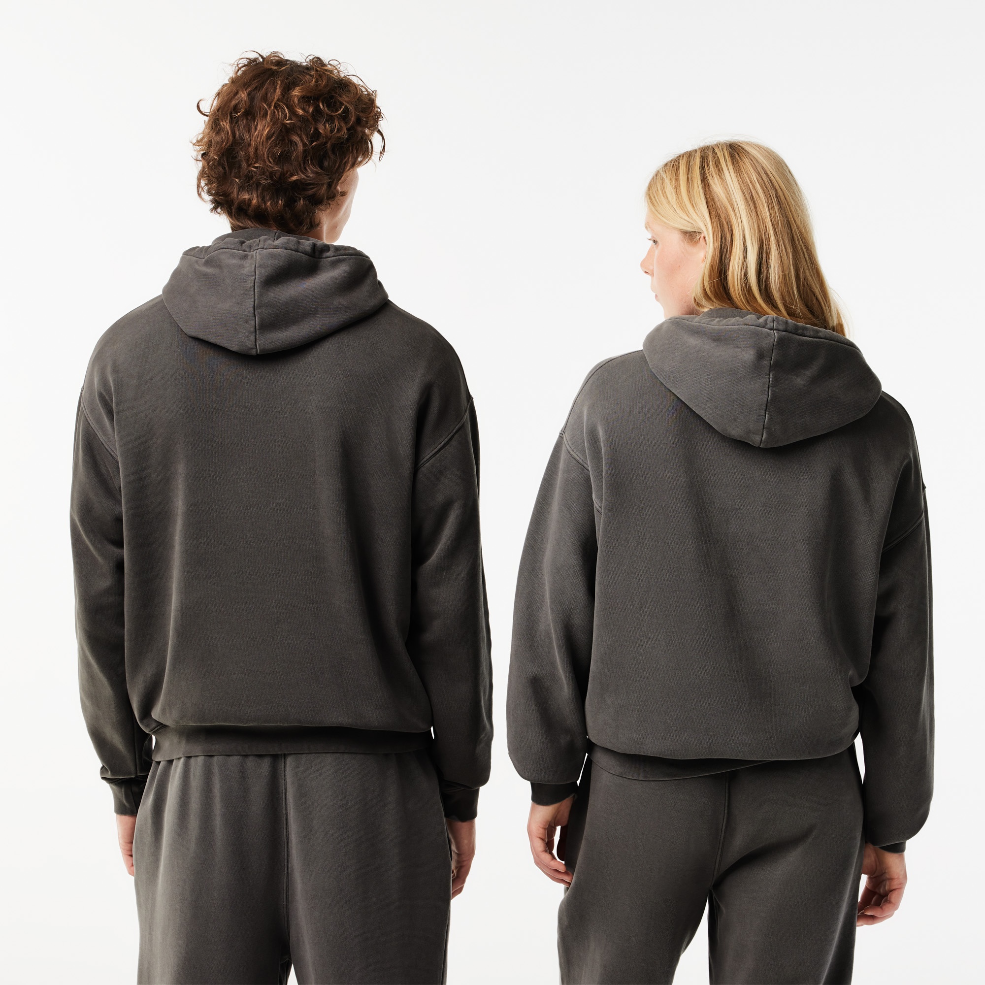 Lacoste Neo Heritage Unisex Loose Fit Kapüşonlu Gri Sweatshirt