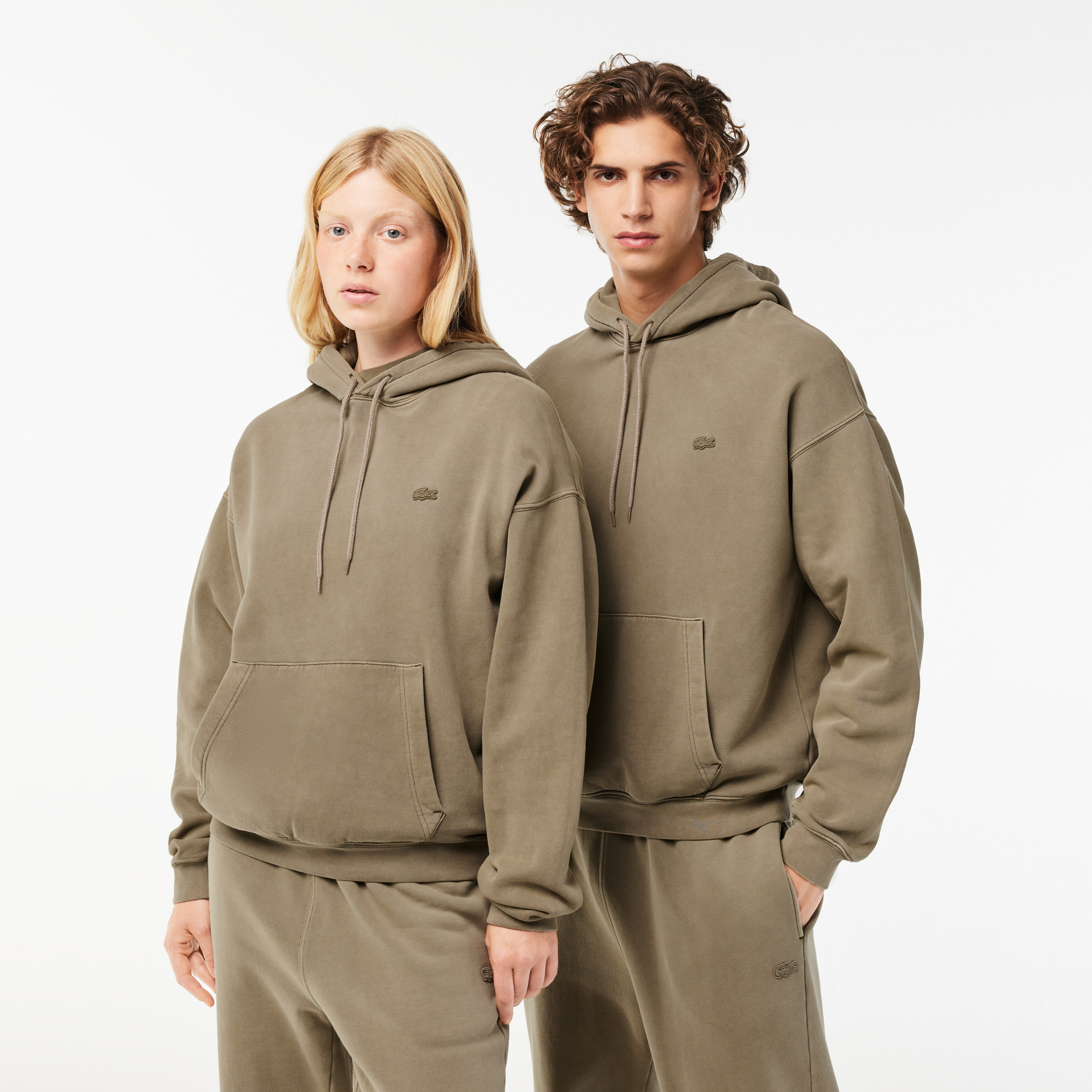 Lacoste Neo Heritage Unisex Loose Fit Kapüşonlu Yeşil Sweatshirt
