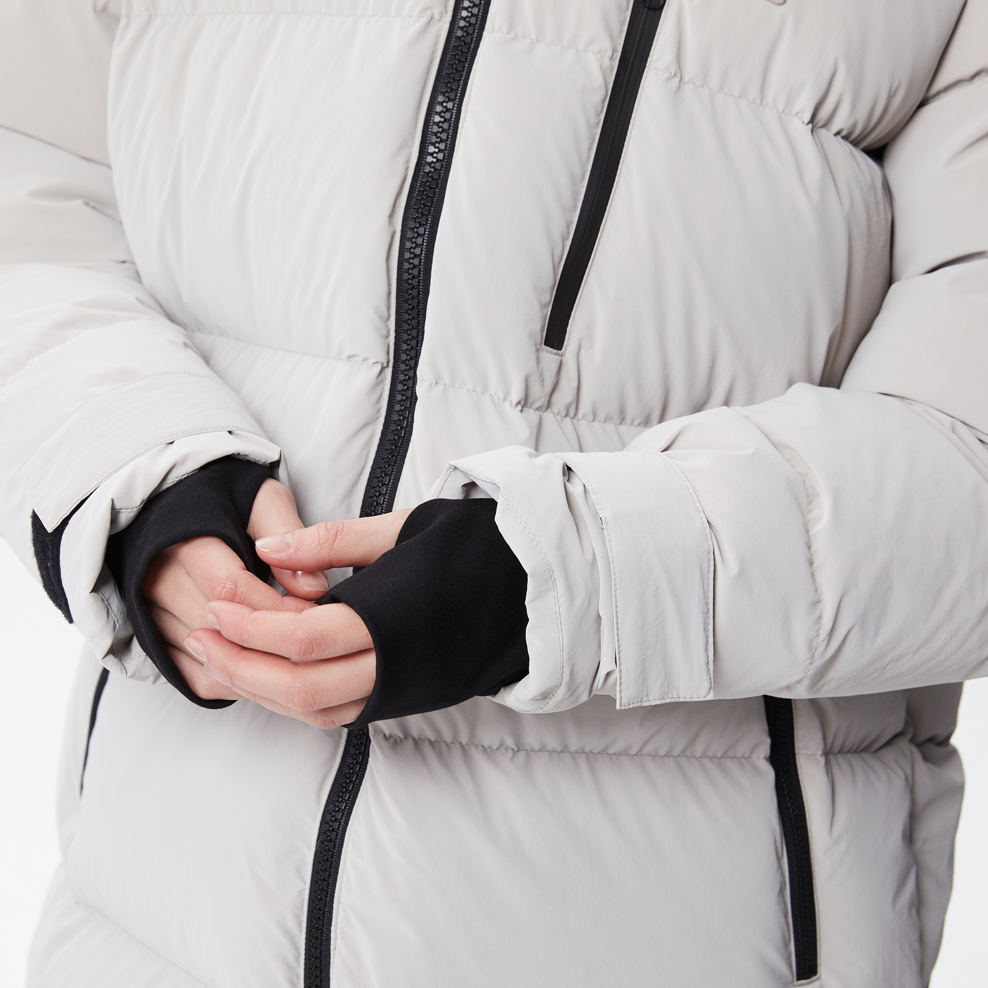 Lacoste Kadın Kapüşonlu Kapitone Gri Mont