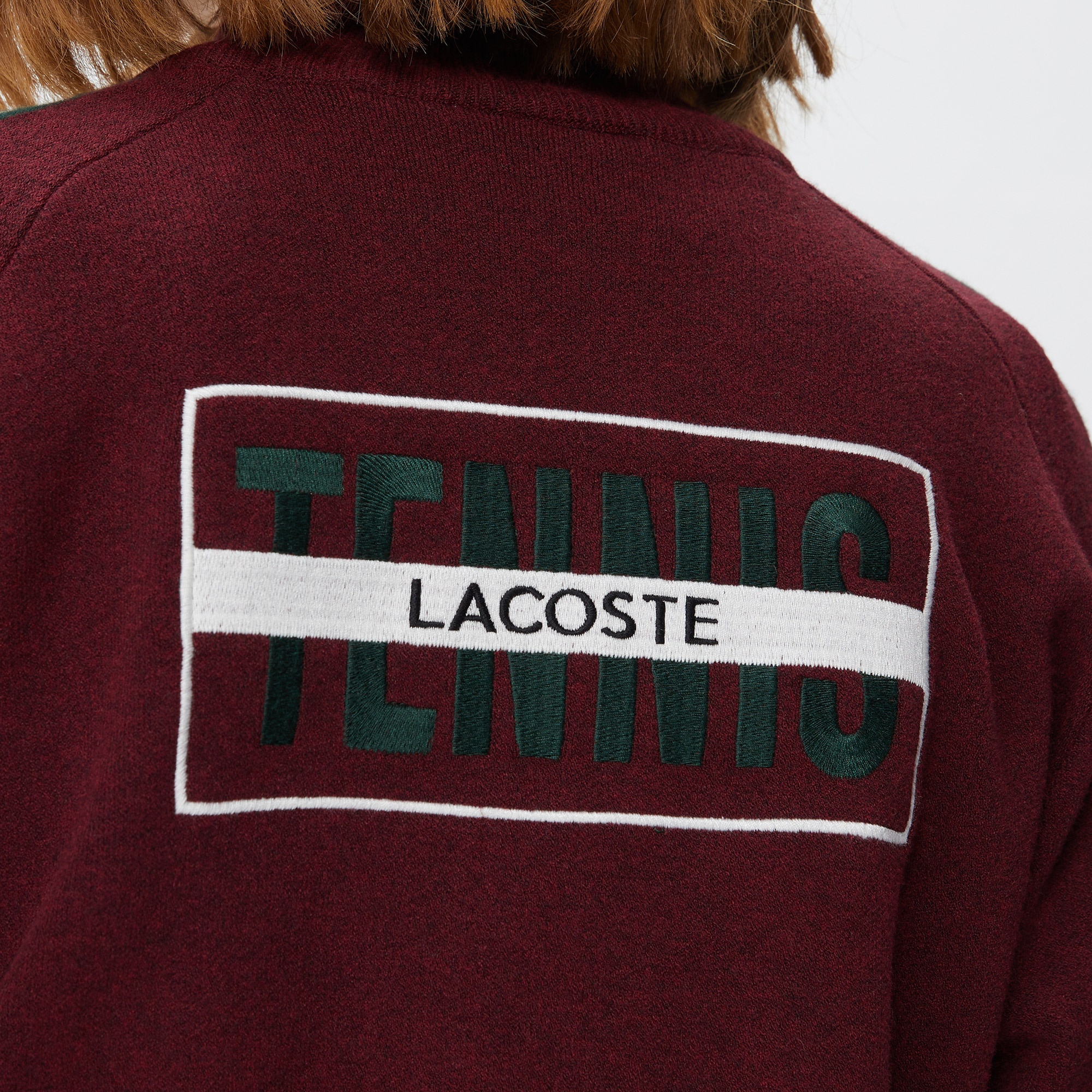 Lacoste Kadın Relaxed Fit Fermuarlı Renk Bloklu Kırmızı Hırka