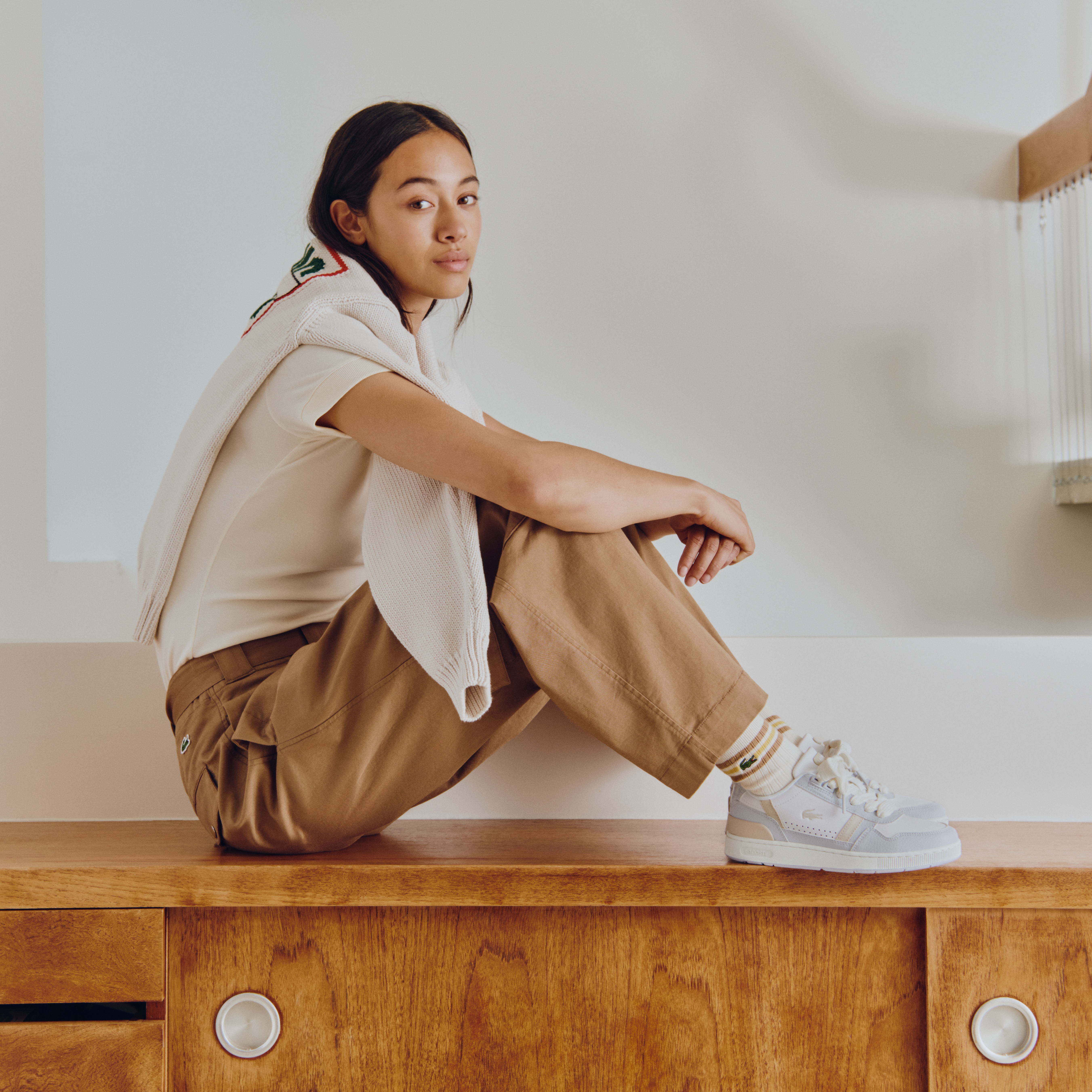 Lacoste T-Clip Kadın Beyaz Sneaker