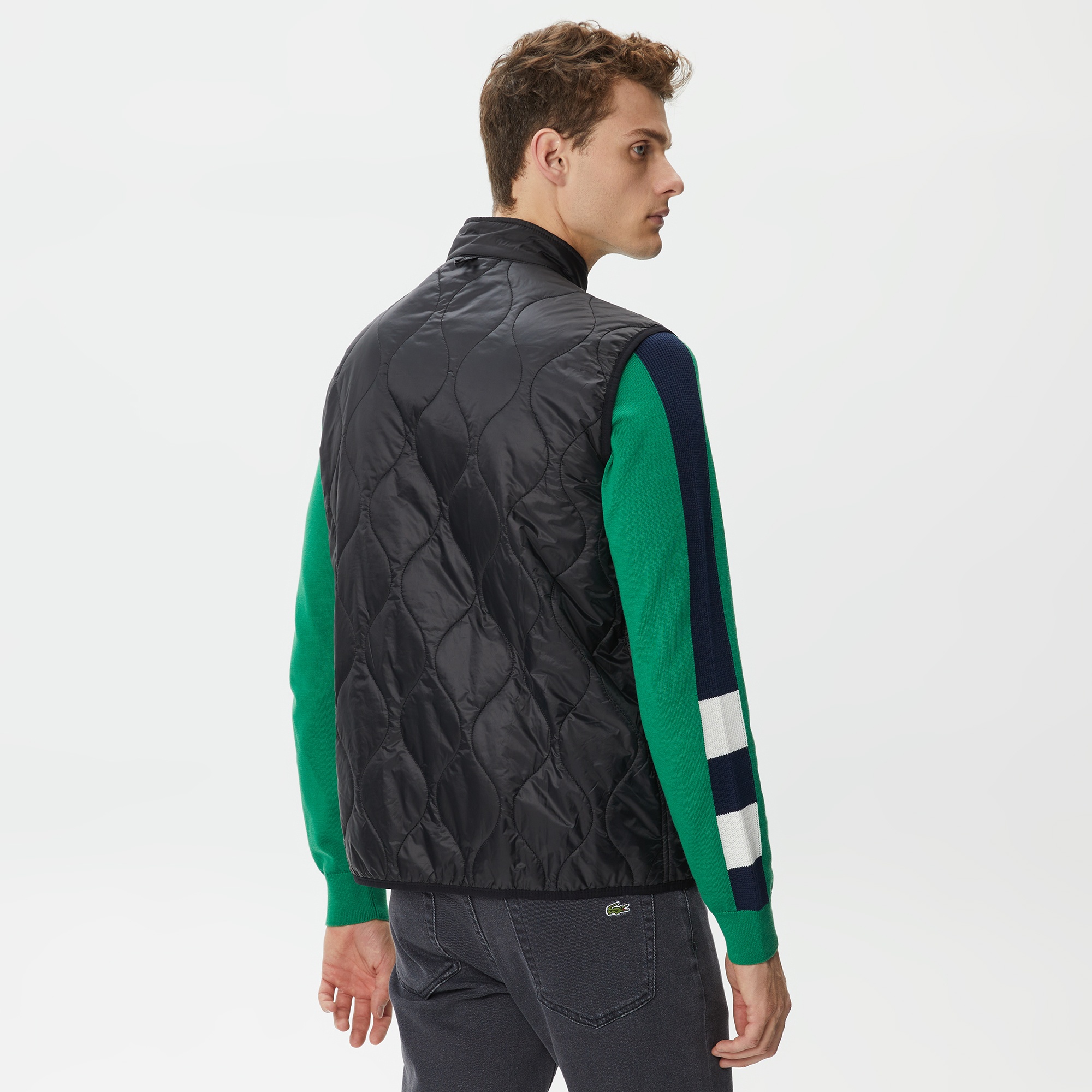 Lacoste Erkek Kapüşonlu Kapitone Siyah Mont