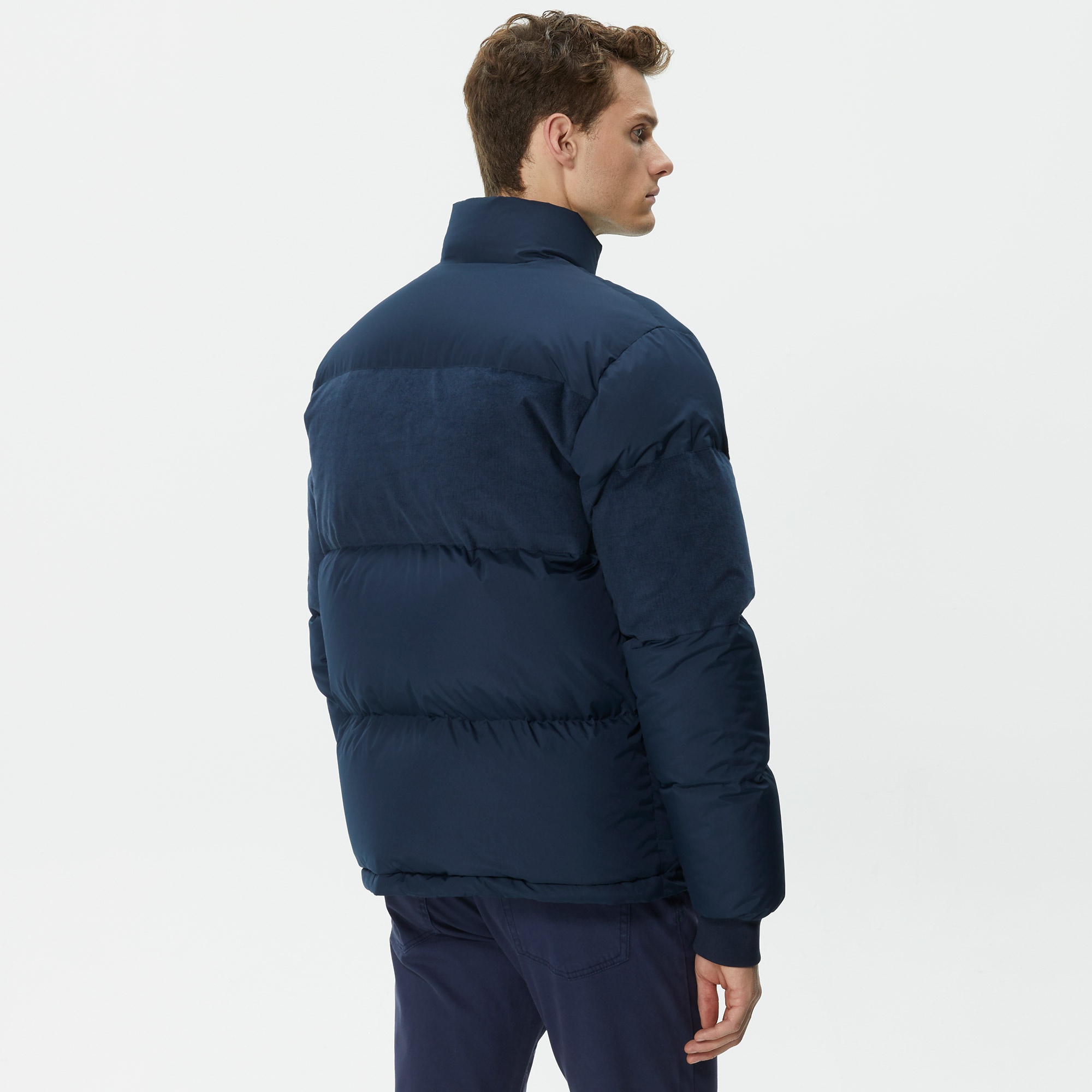 Lacoste Erkek Gömlek Yaka Renk Bloklu Lacivert Mont