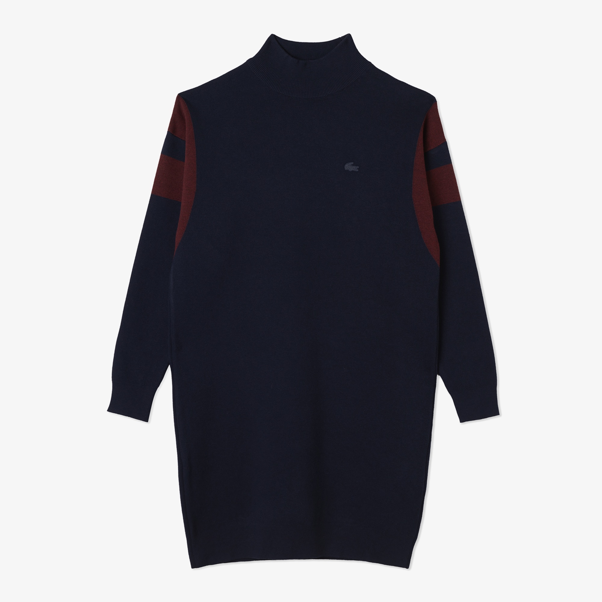 Lacoste Kadın Loose Fit Uzun Kollu Bisiklet Yaka Lacivert Elbise