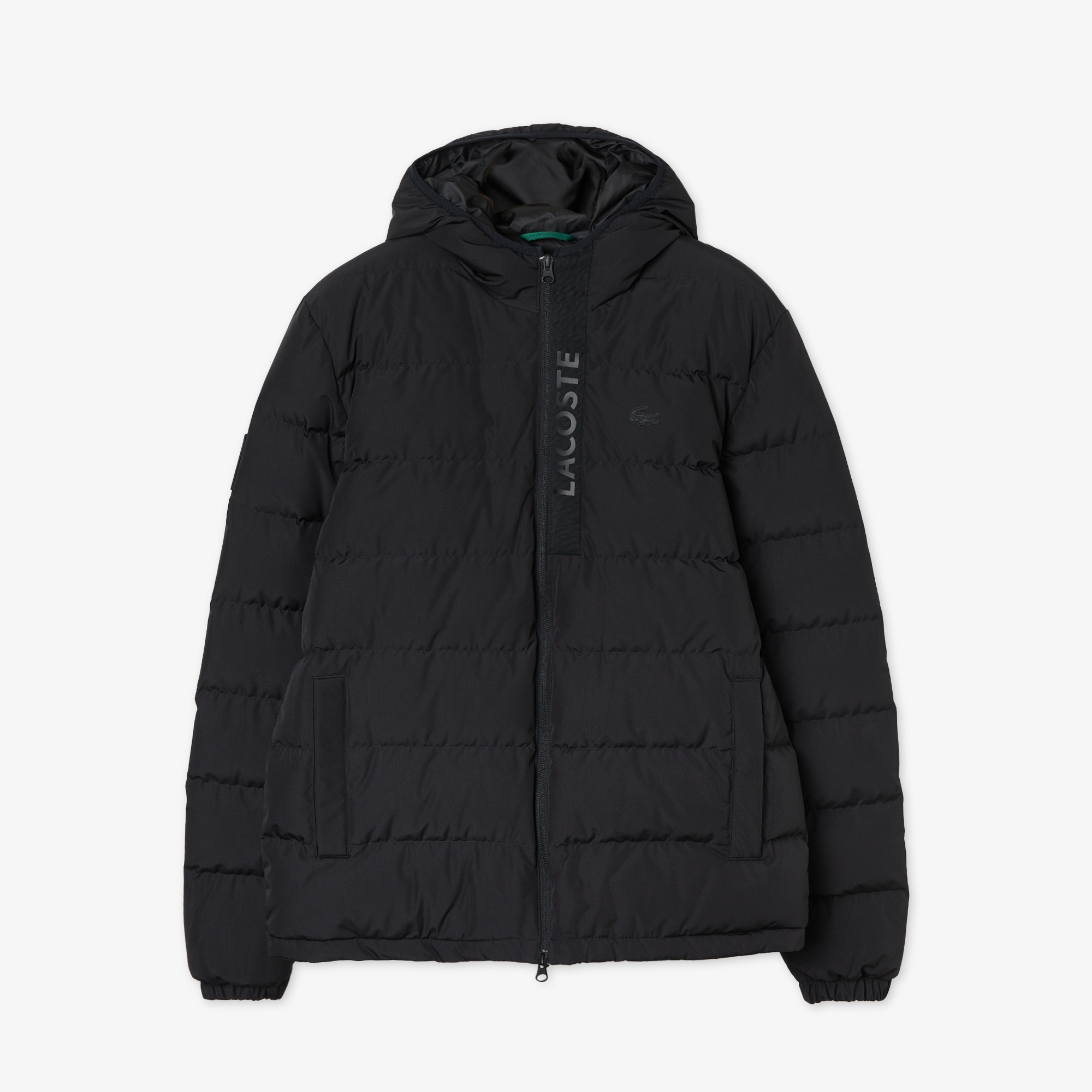 Lacoste Erkek Kapüşonlu Kapitone Siyah Mont