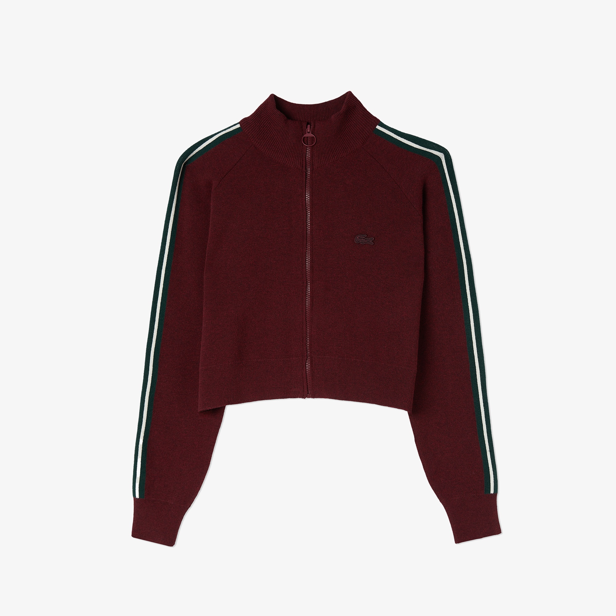 Lacoste Kadın Relaxed Fit Fermuarlı Renk Bloklu Kırmızı Hırka