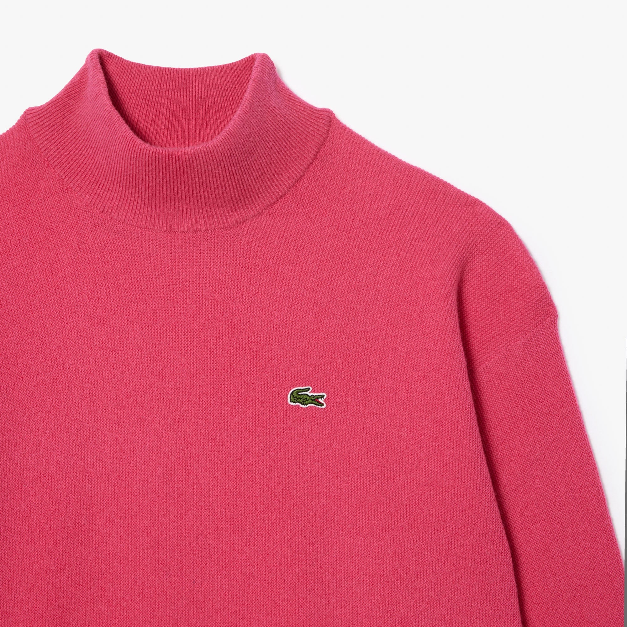 Lacoste Kaşmir Kadın Dik Yaka Pembe Kazak