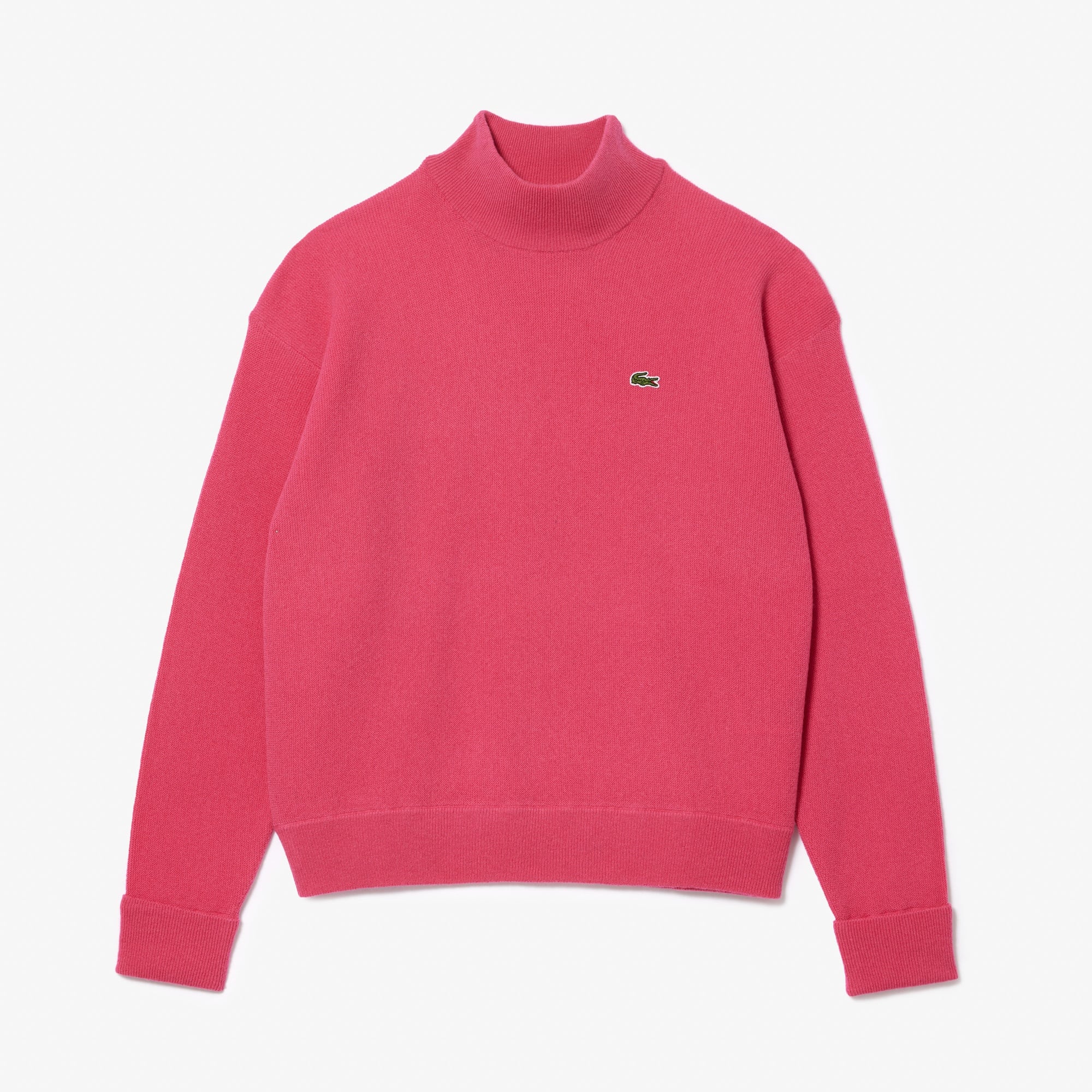 Lacoste Kaşmir Kadın Dik Yaka Pembe Kazak