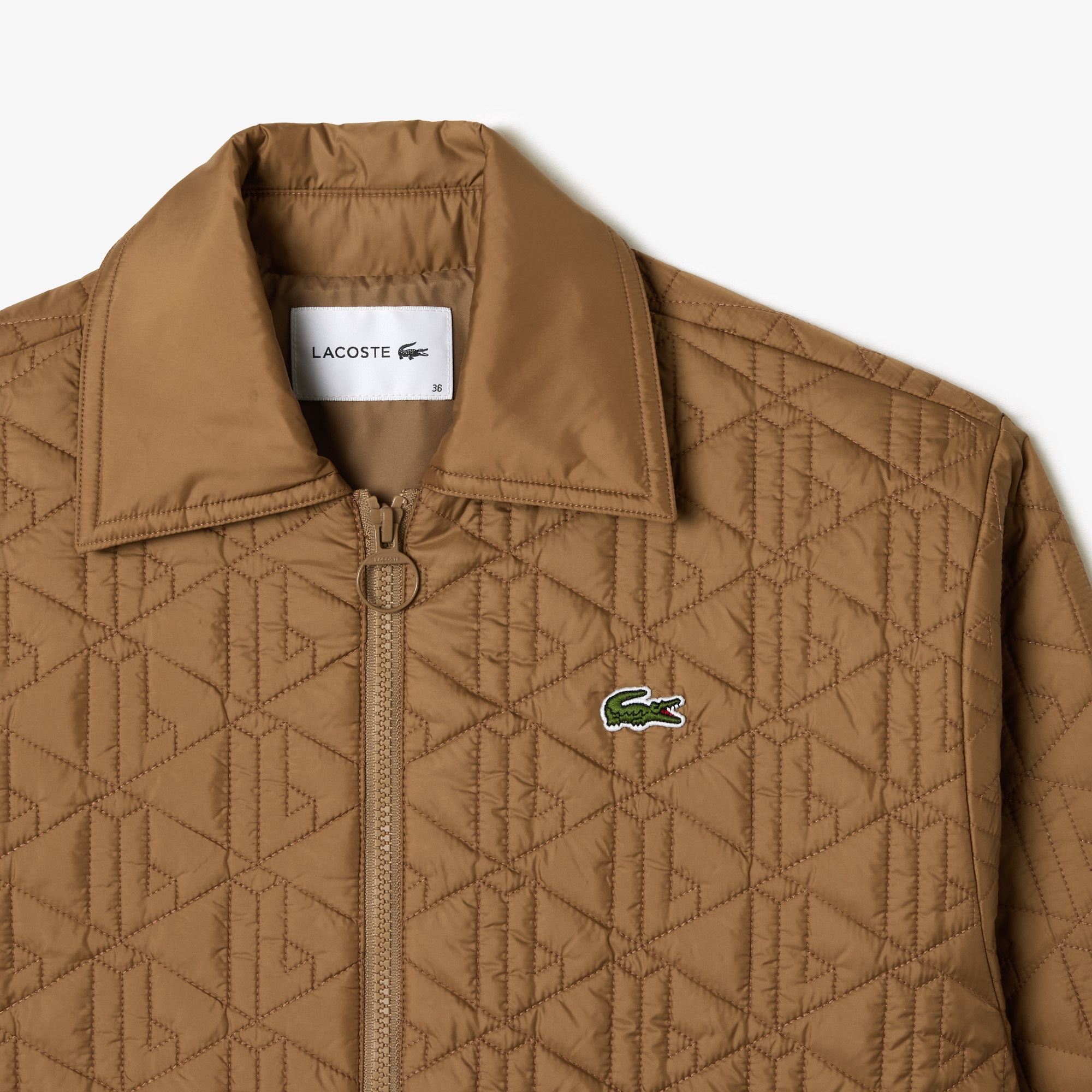 Lacoste Kadın Monogram Kahverengi Mont