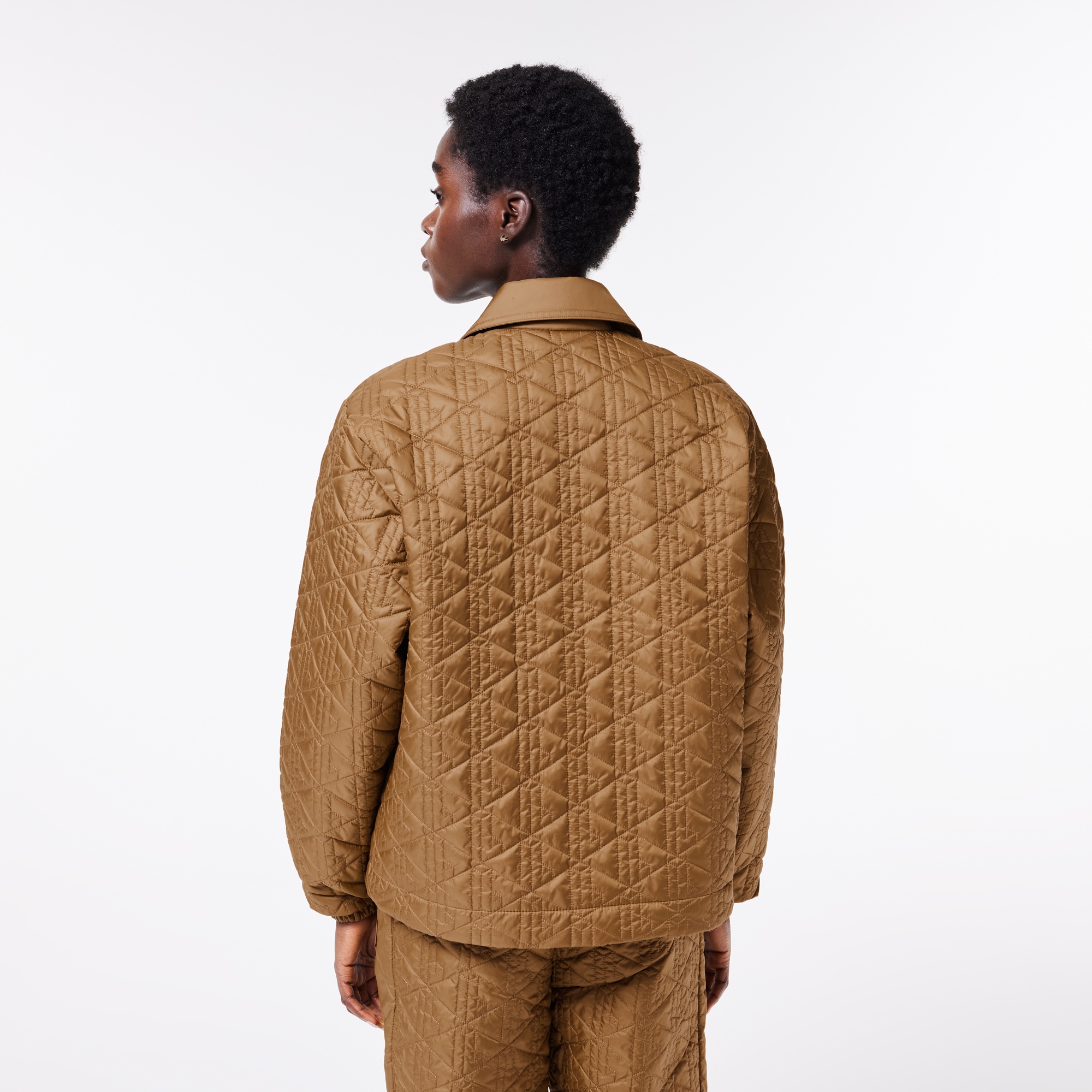 Lacoste Kadın Monogram Kahverengi Mont