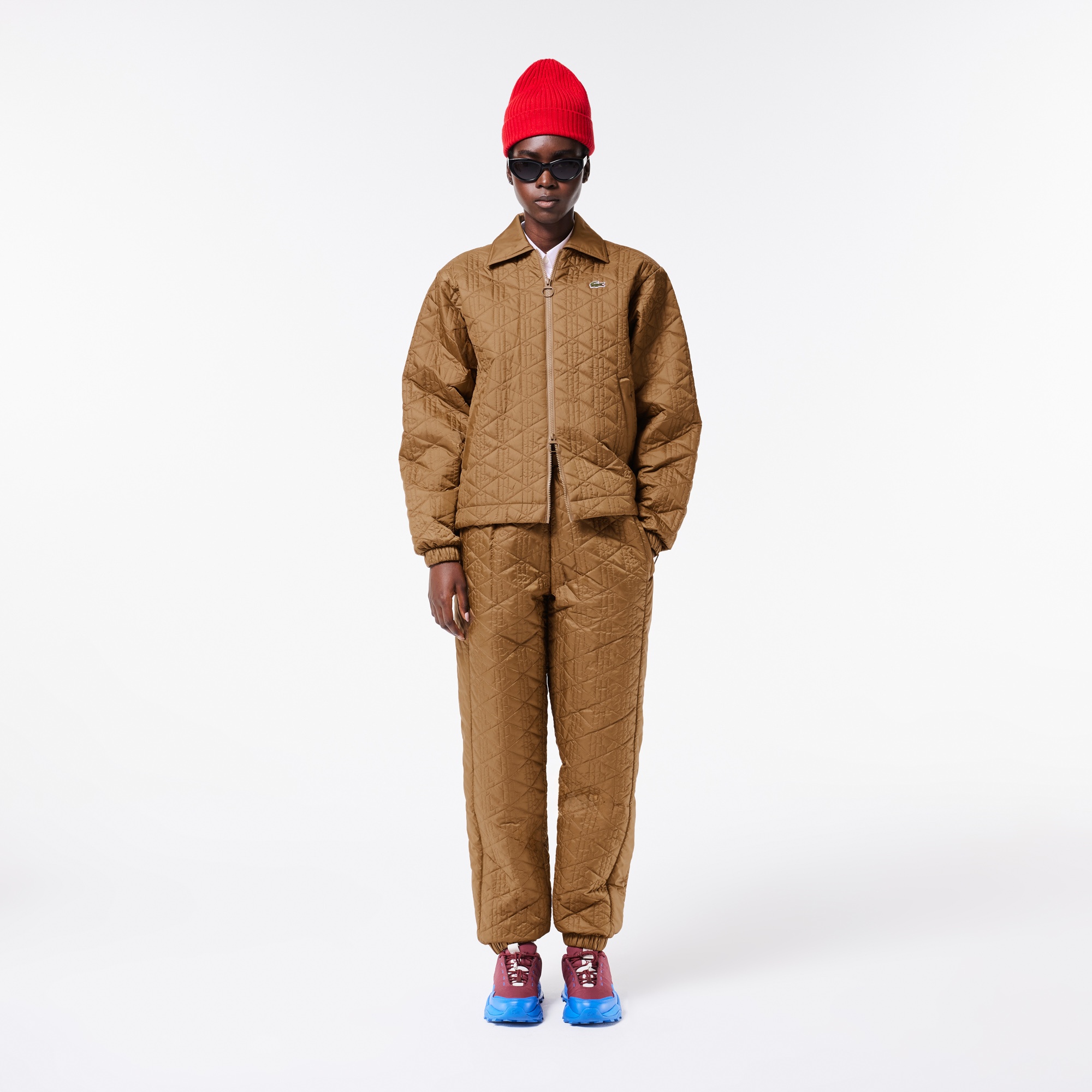 Lacoste Kadın Monogram Kahverengi Mont