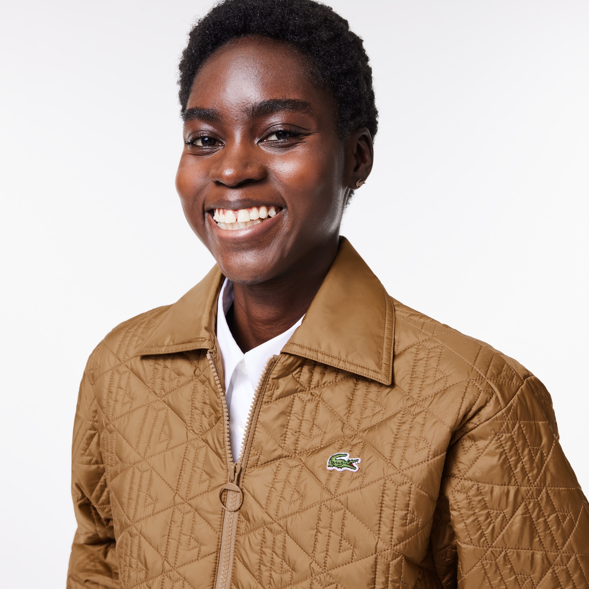 Lacoste Kadın Monogram Kahverengi Mont