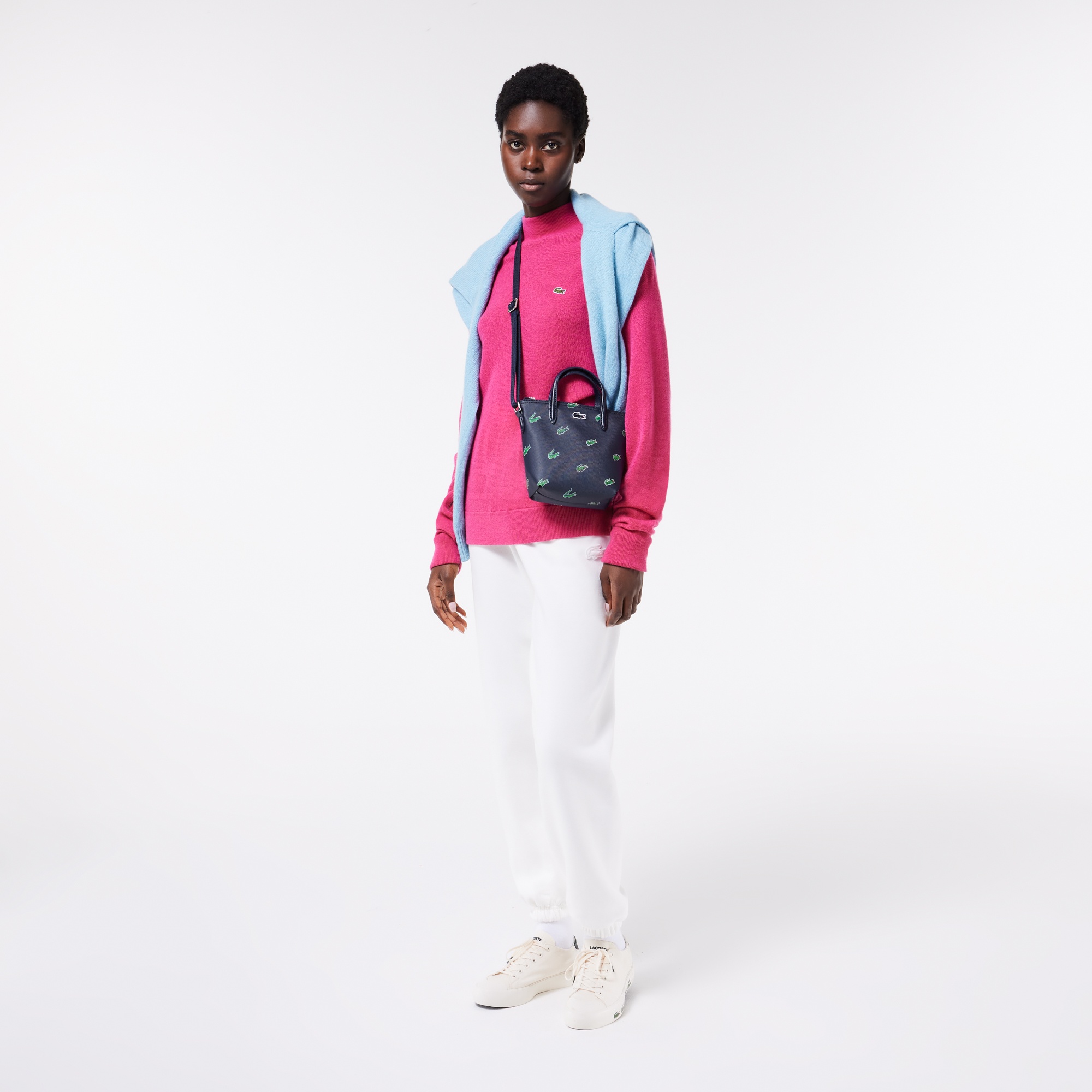 Lacoste Kadın Baskılı Lacivert Omuz Çantası