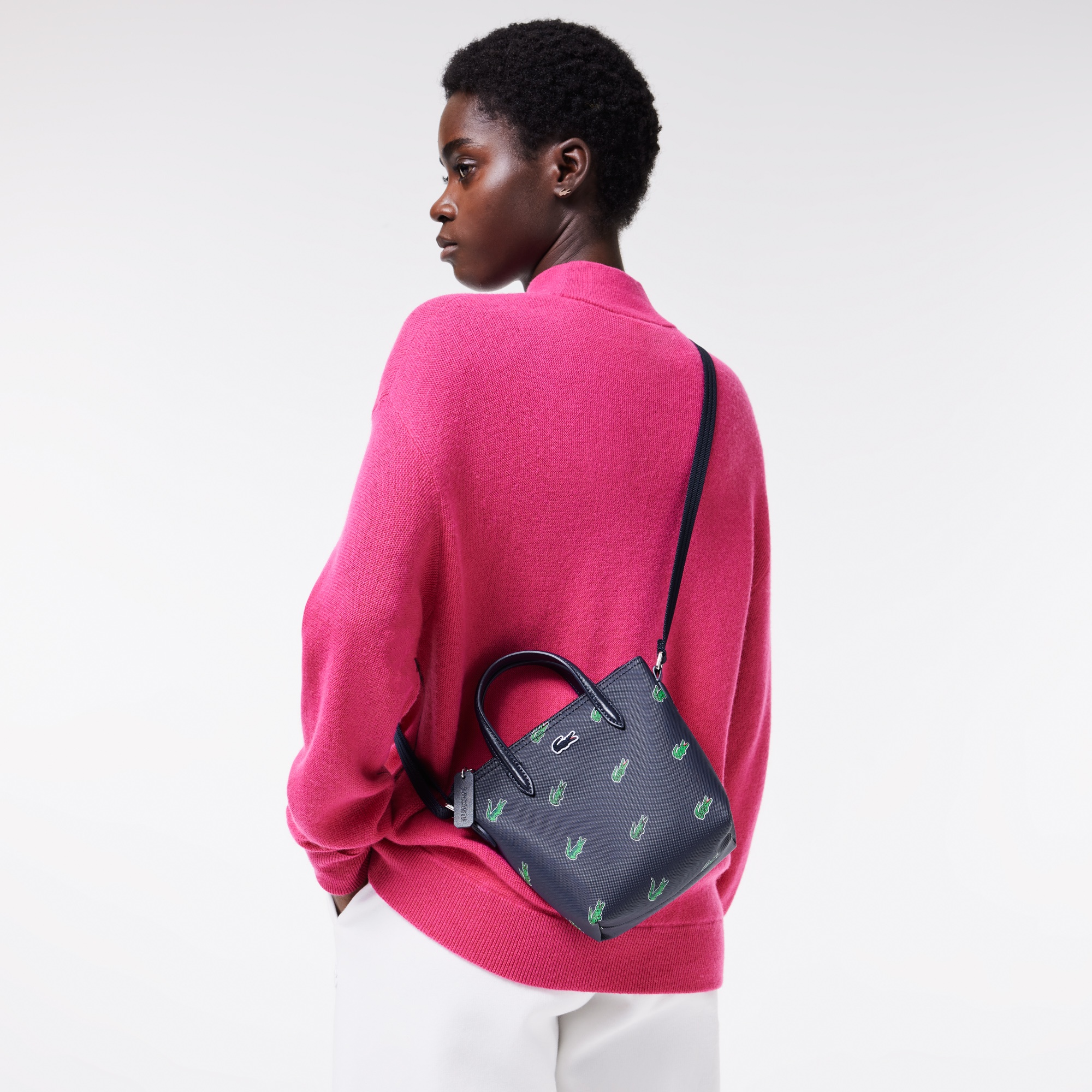 Lacoste Kadın Baskılı Lacivert Omuz Çantası