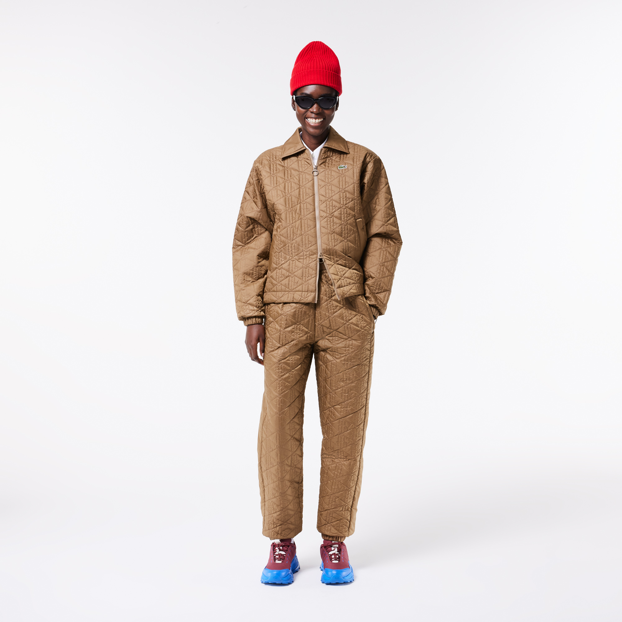 Lacoste Kadın Straight Fit Monogram Kahverengi Eşofman Altı