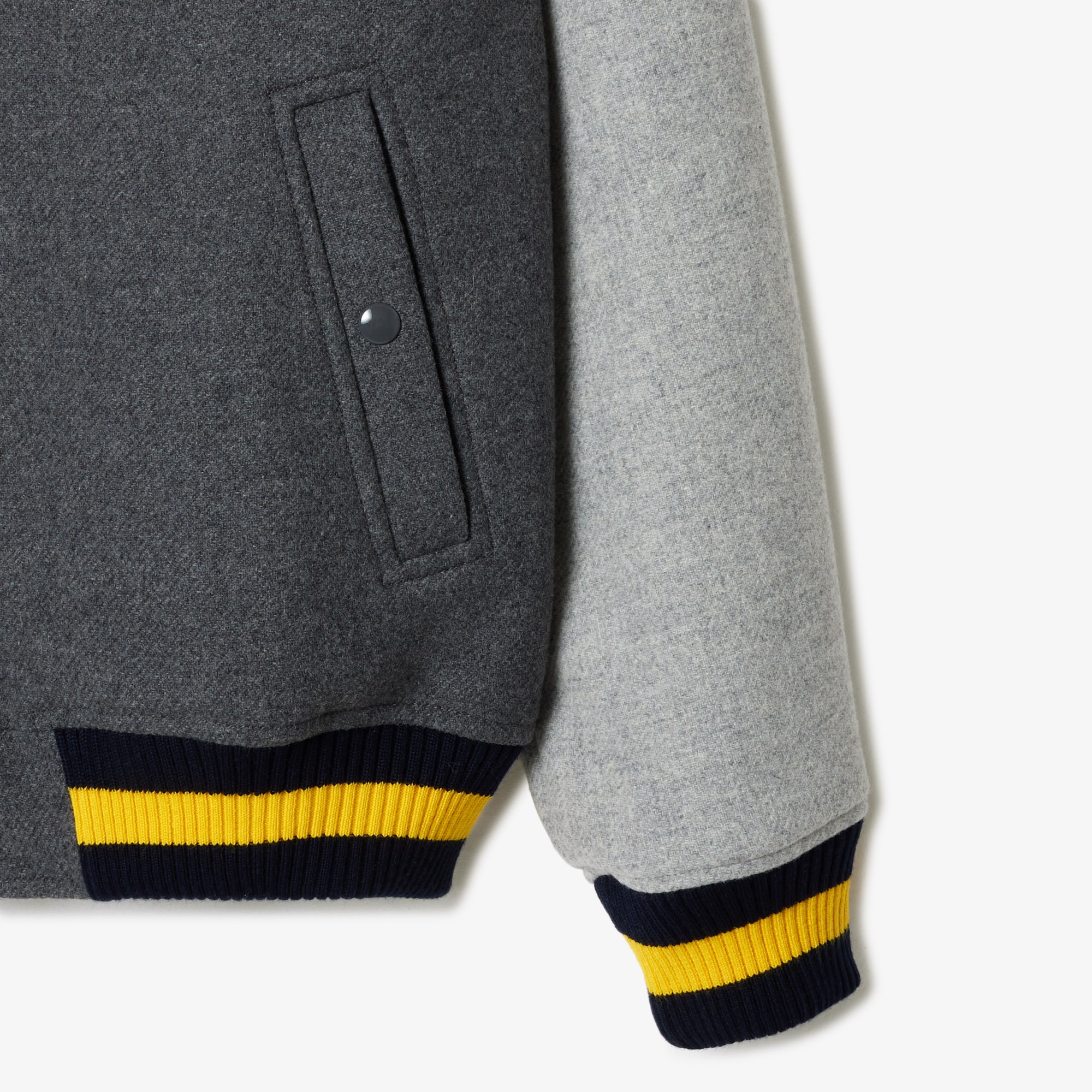 Lacoste Erkek Hakim Yaka Renk Bloklu Gri Mont