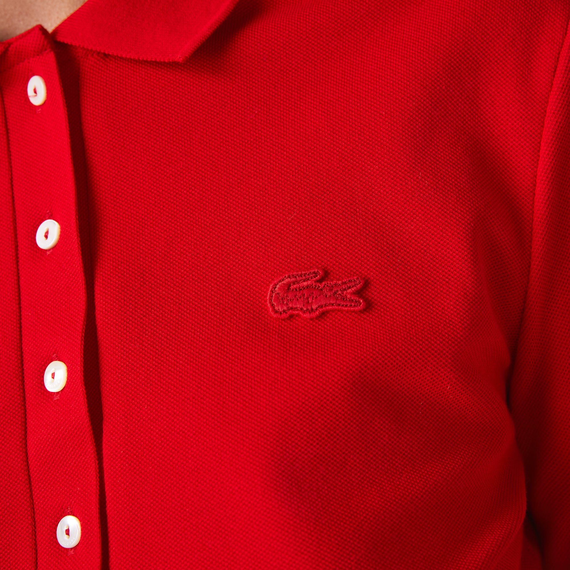 Lacoste Kadın Slim Fit Kırmızı Polo