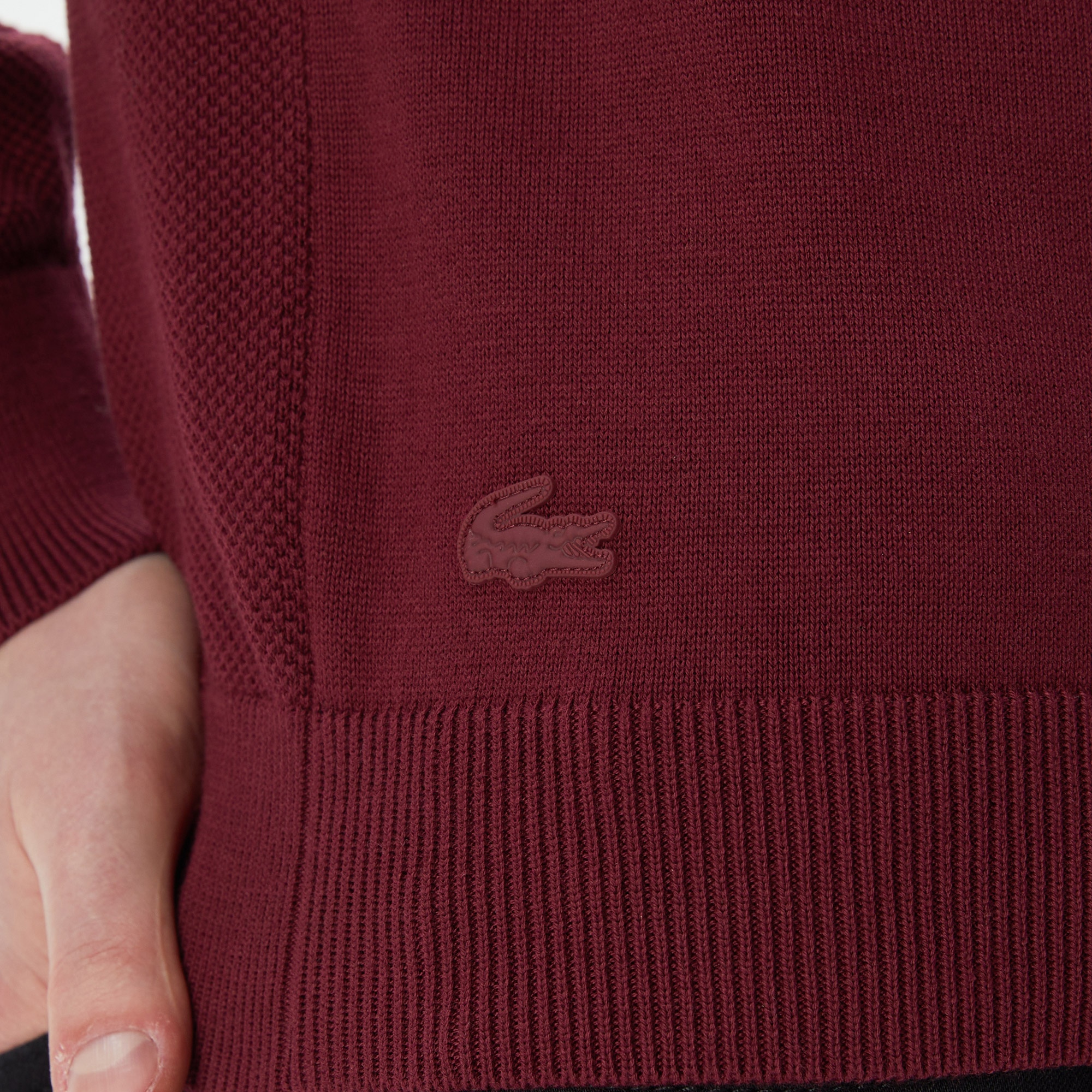 Lacoste Erkek Regular Fit Bisiklet Yaka Bordo Triko