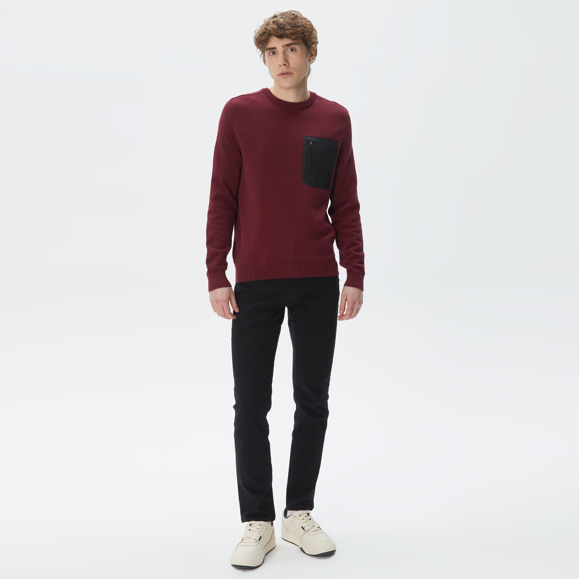 Lacoste Erkek Regular Fit Bisiklet Yaka Bordo Triko